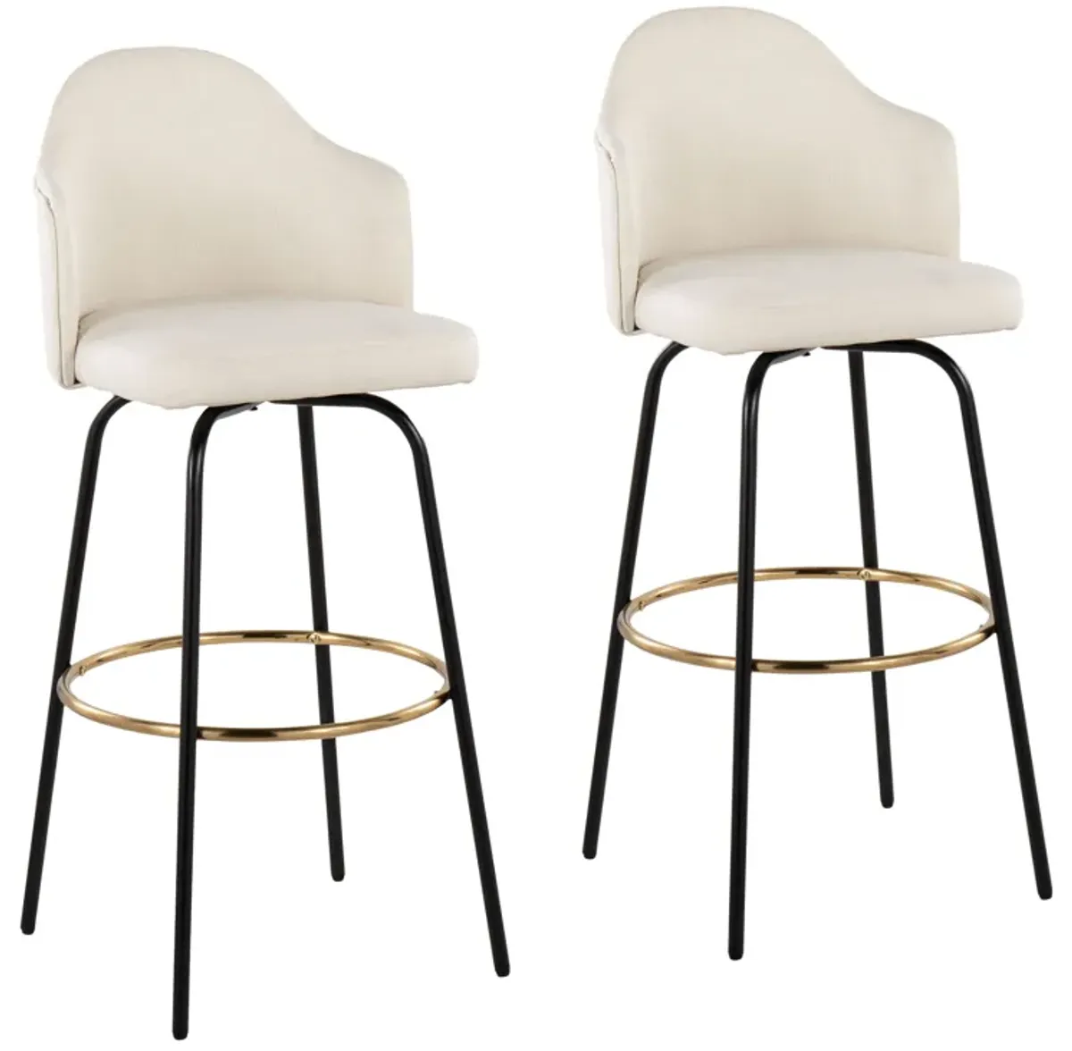 Ahoy - Contemporary Fixed Height Bar Stool Round Footrest (Set of 2)