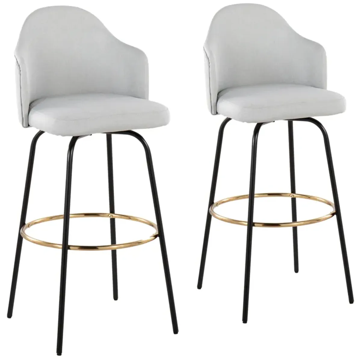 Ahoy - Contemporary Fixed Height Bar Stool Round Footrest (Set of 2)