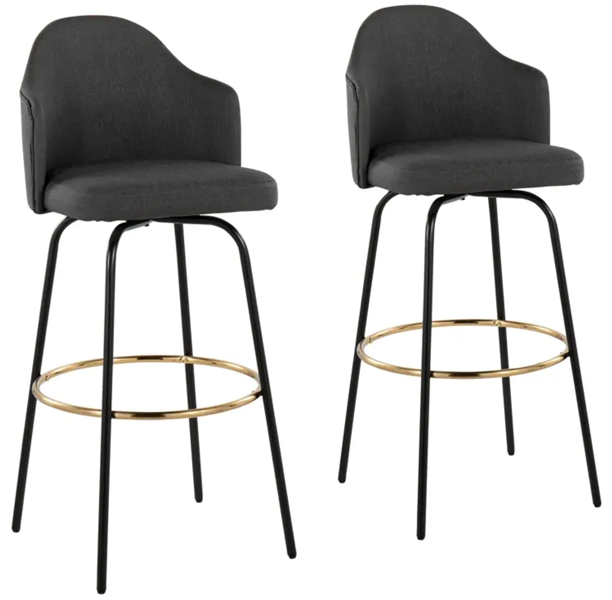 Ahoy - Contemporary Fixed Height Bar Stool Round Footrest (Set of 2)