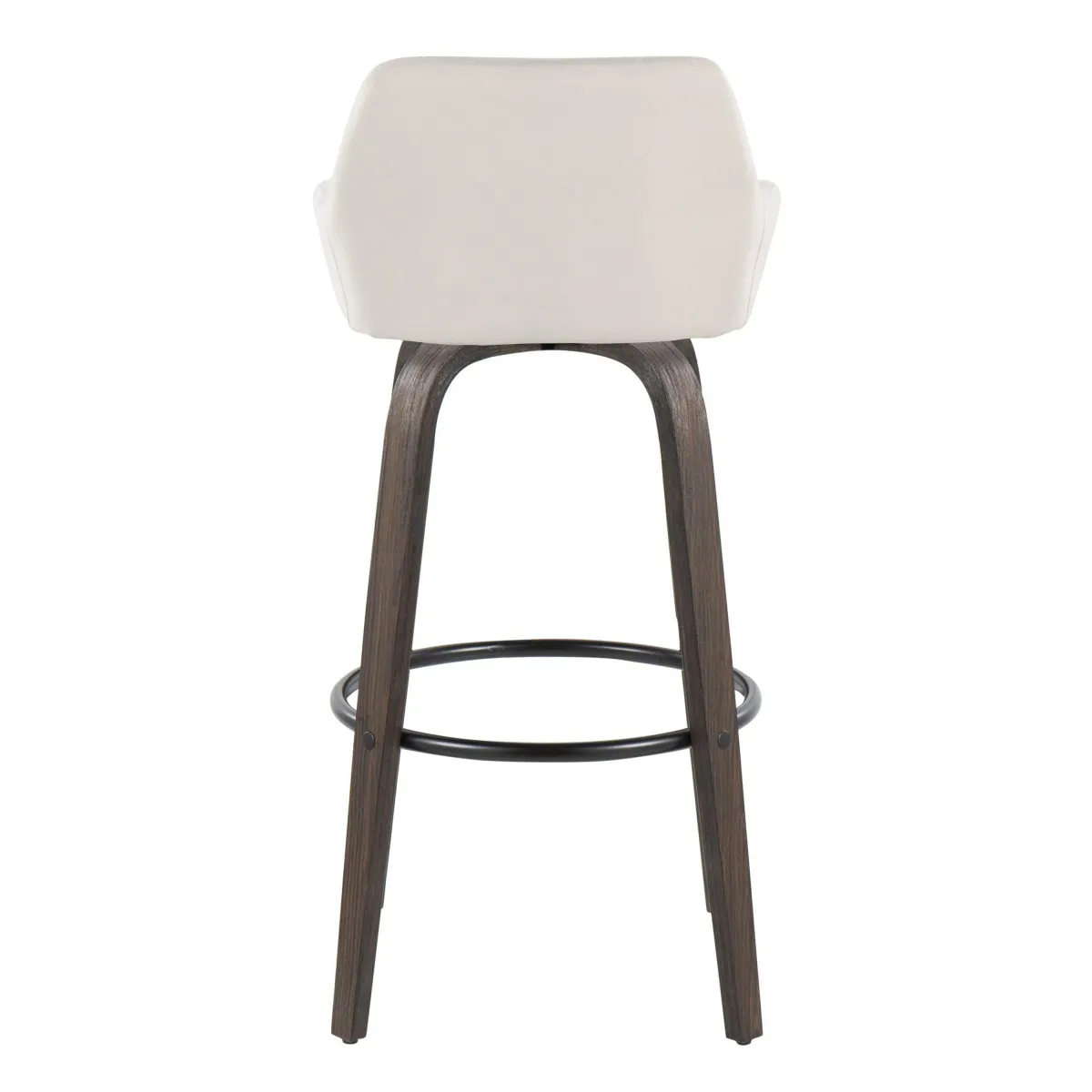 Daniella - Contemporary Fixed Height, Barstool With Swivel With Round Footrest (Set of 2)