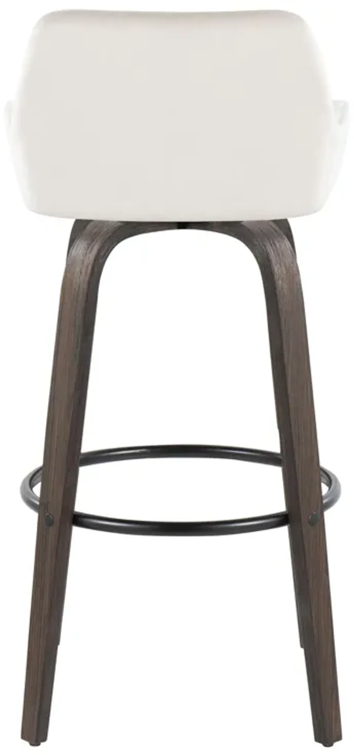 Daniella - Contemporary Fixed Height, Barstool With Swivel With Round Footrest (Set of 2)