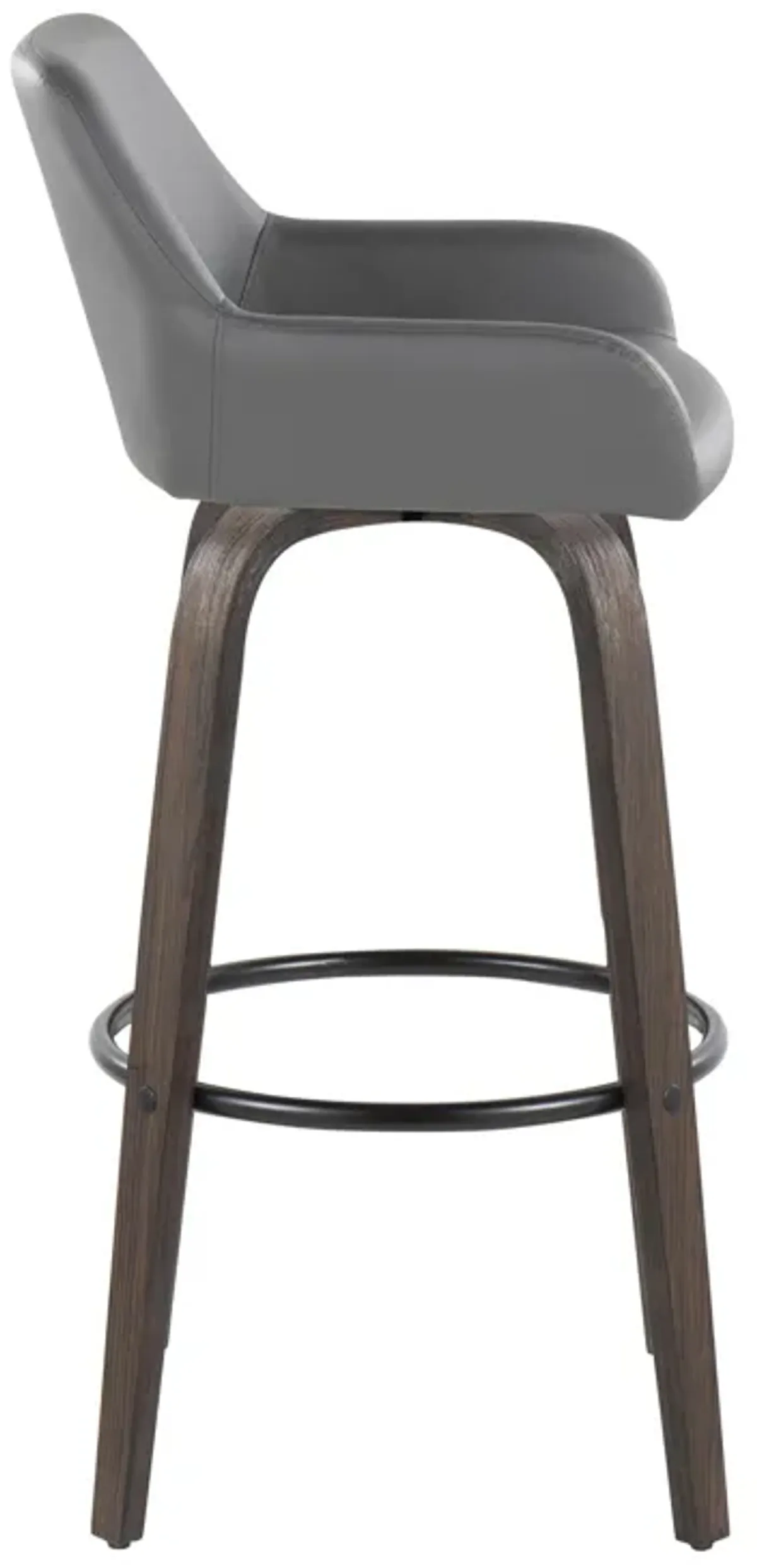 Daniella - Contemporary Fixed Height, Barstool With Swivel With Round Footrest (Set of 2)