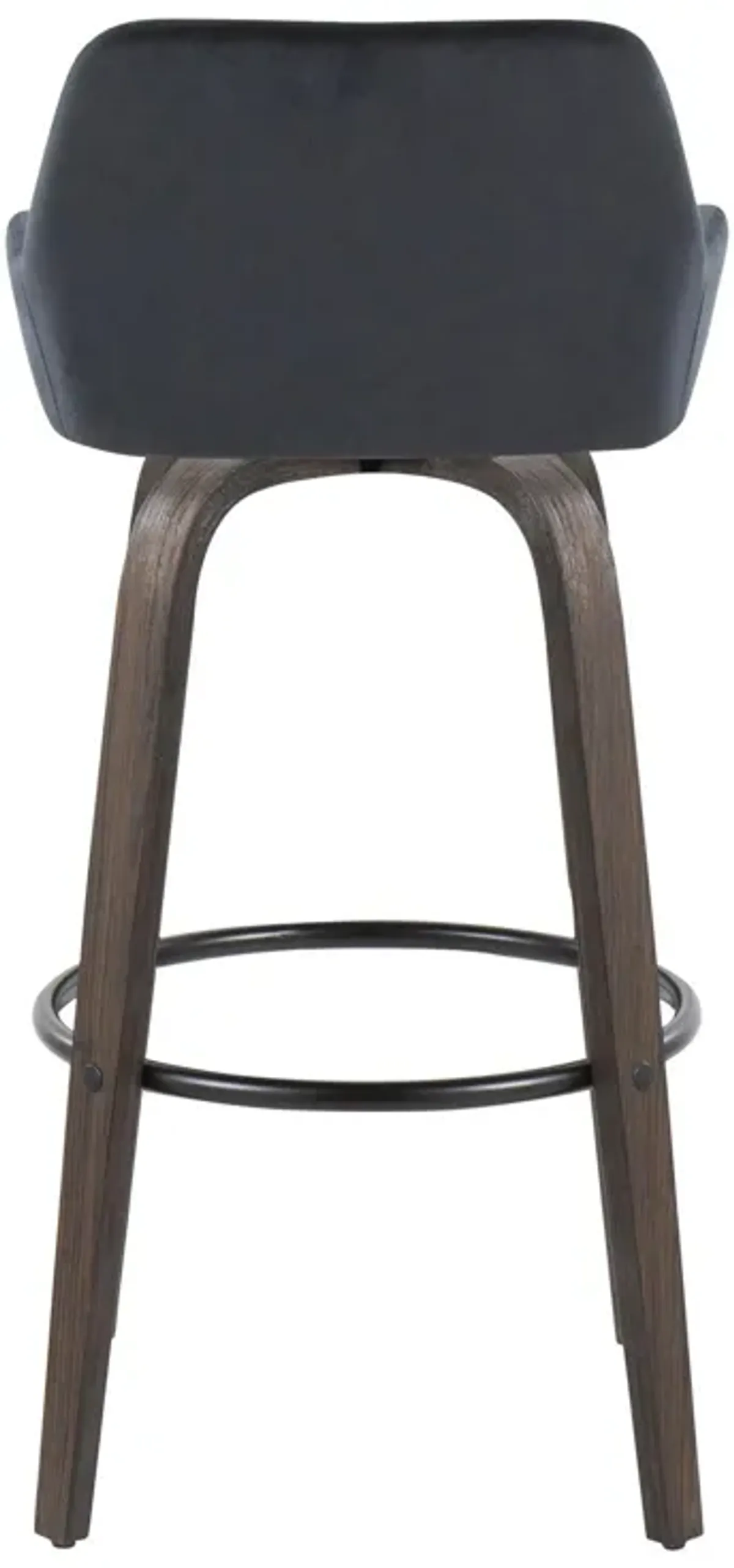 Daniella - Contemporary Fixed Height, Barstool With Swivel With Round Footrest (Set of 2)