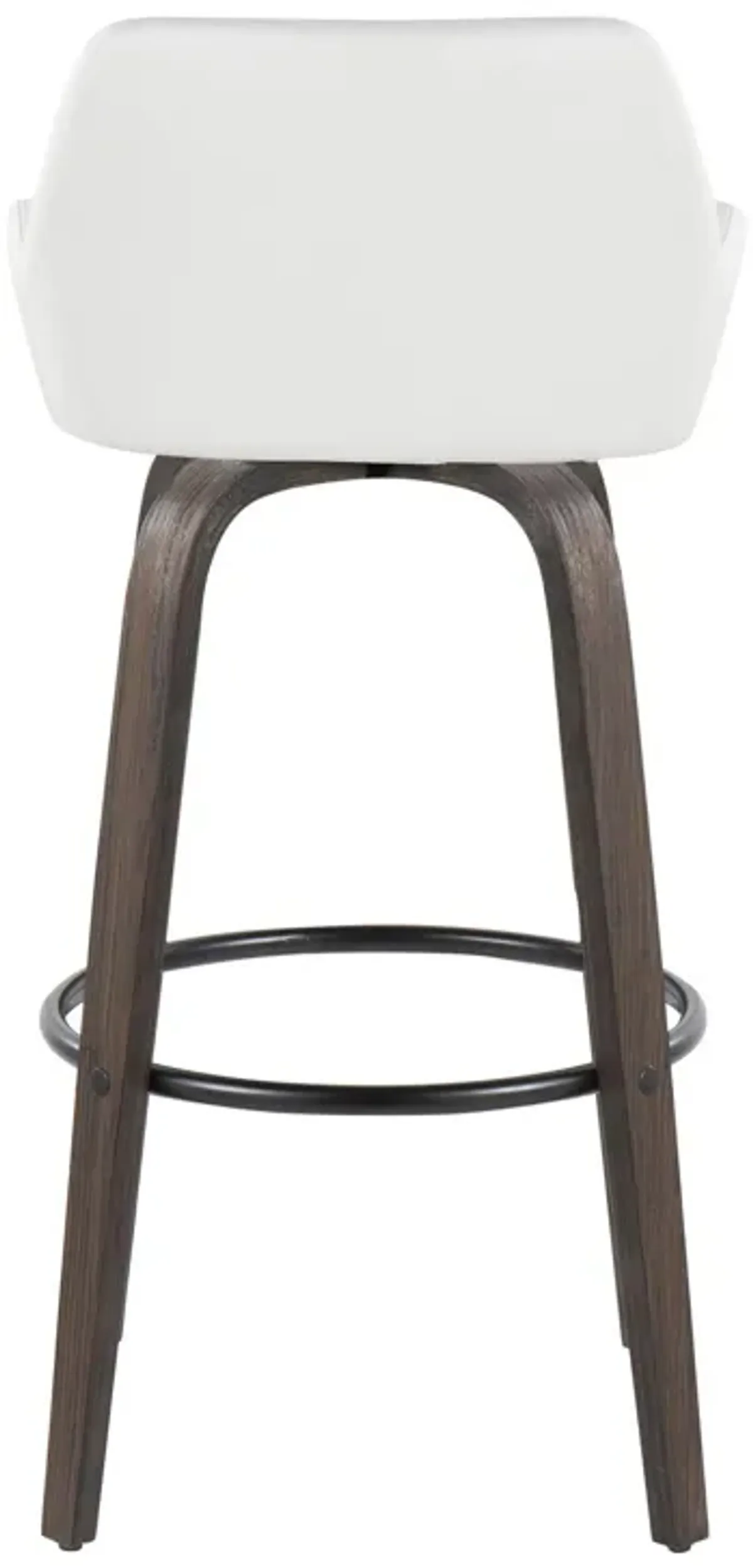 Daniella - Contemporary Fixed Height, Barstool With Swivel With Round Footrest (Set of 2)