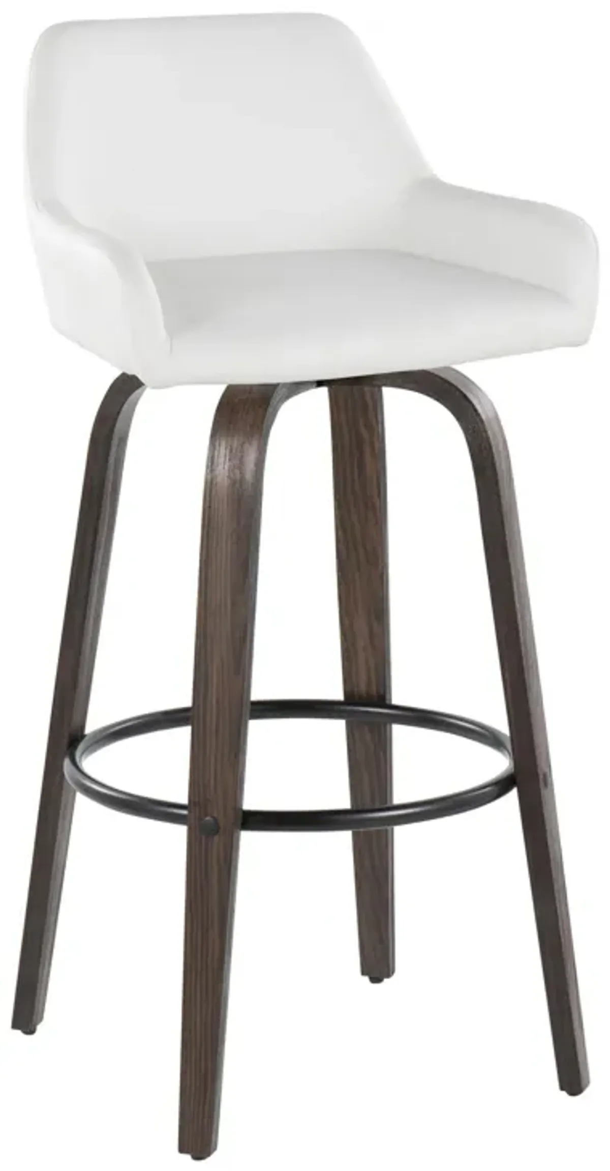 Daniella - Contemporary Fixed Height, Barstool With Swivel With Round Footrest (Set of 2)