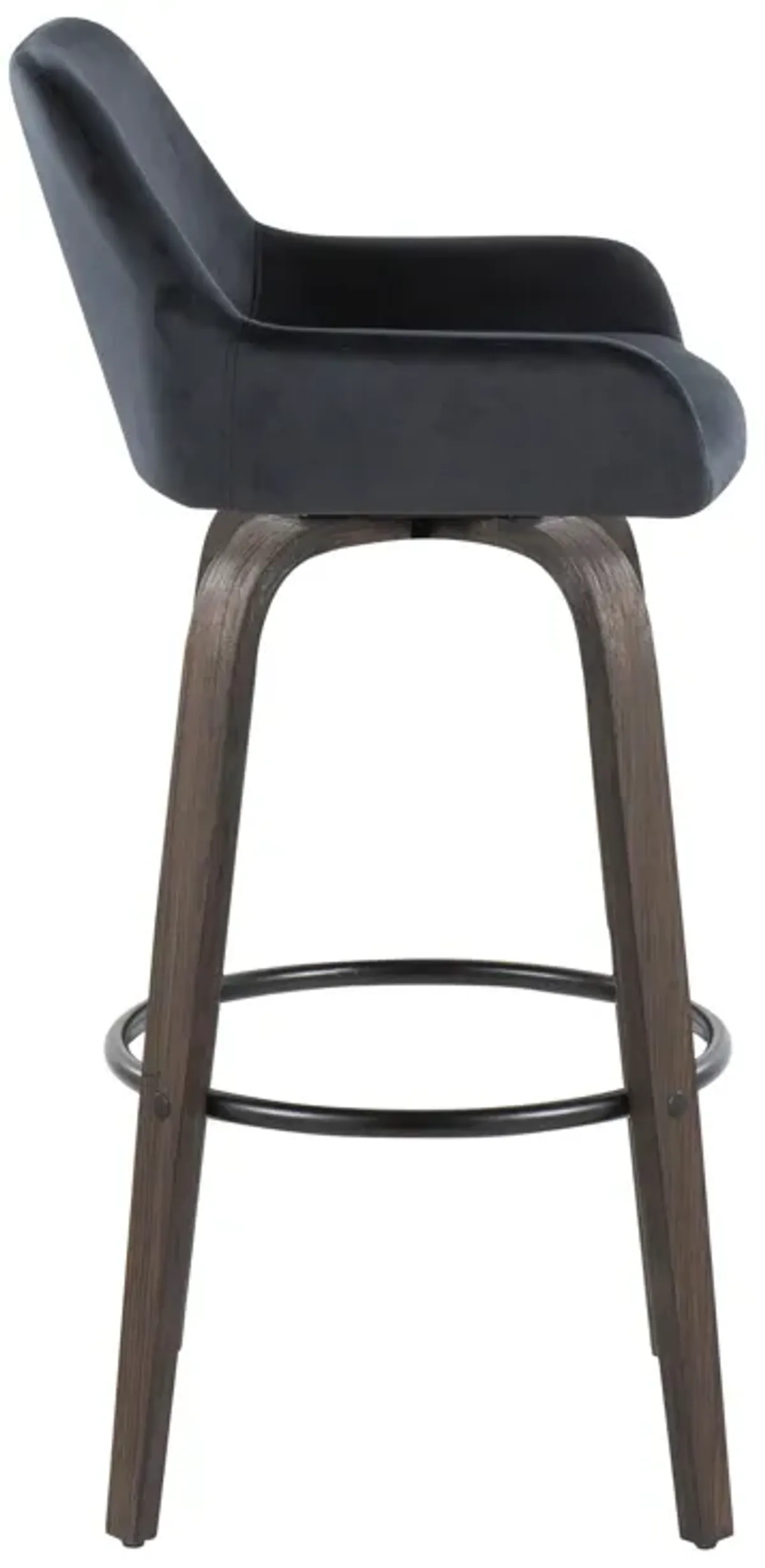 Daniella - Contemporary Fixed Height, Barstool With Swivel With Round Footrest (Set of 2)