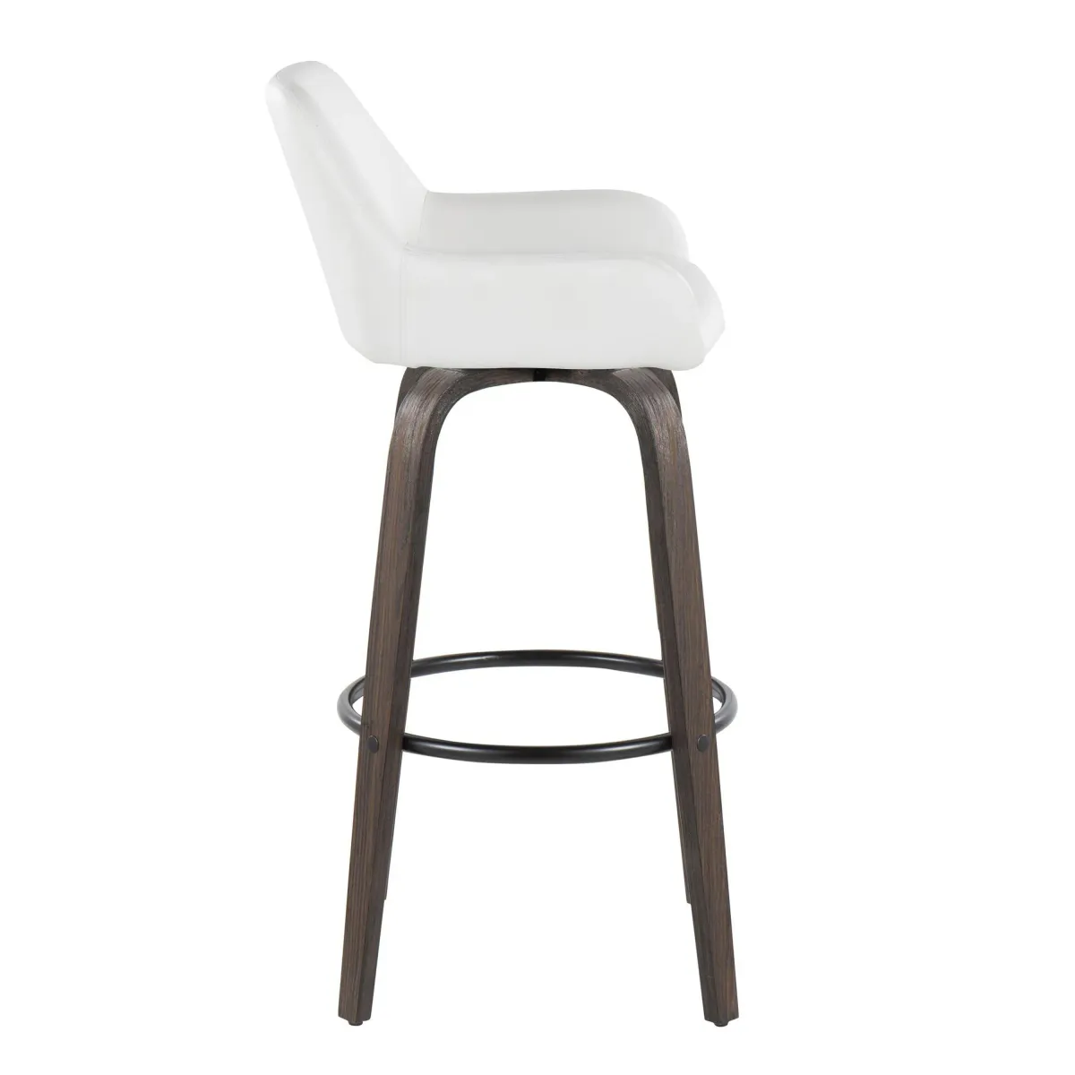 Daniella - Contemporary Fixed Height, Barstool With Swivel With Round Footrest (Set of 2)