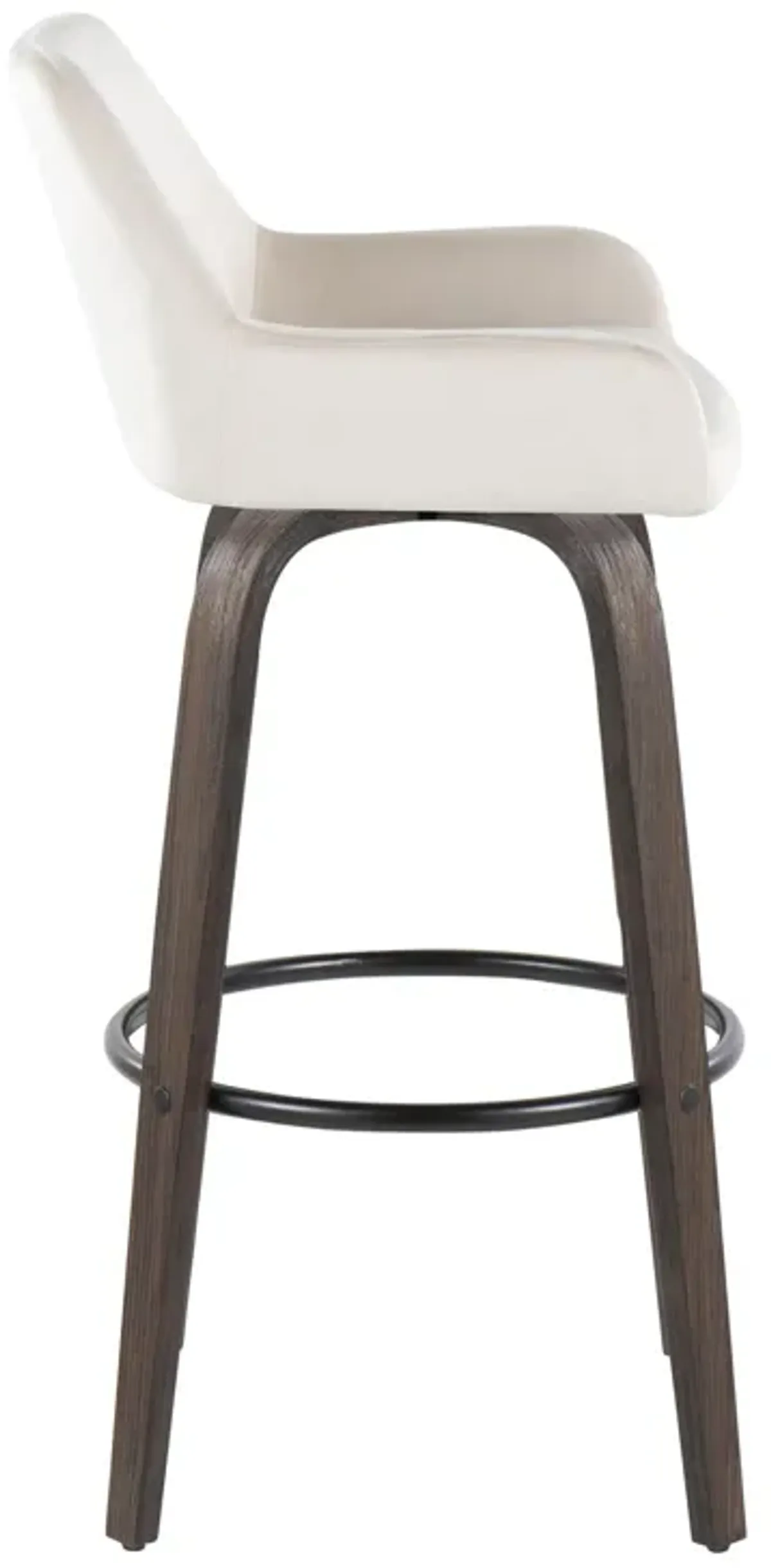 Daniella - Contemporary Fixed Height, Barstool With Swivel With Round Footrest (Set of 2)