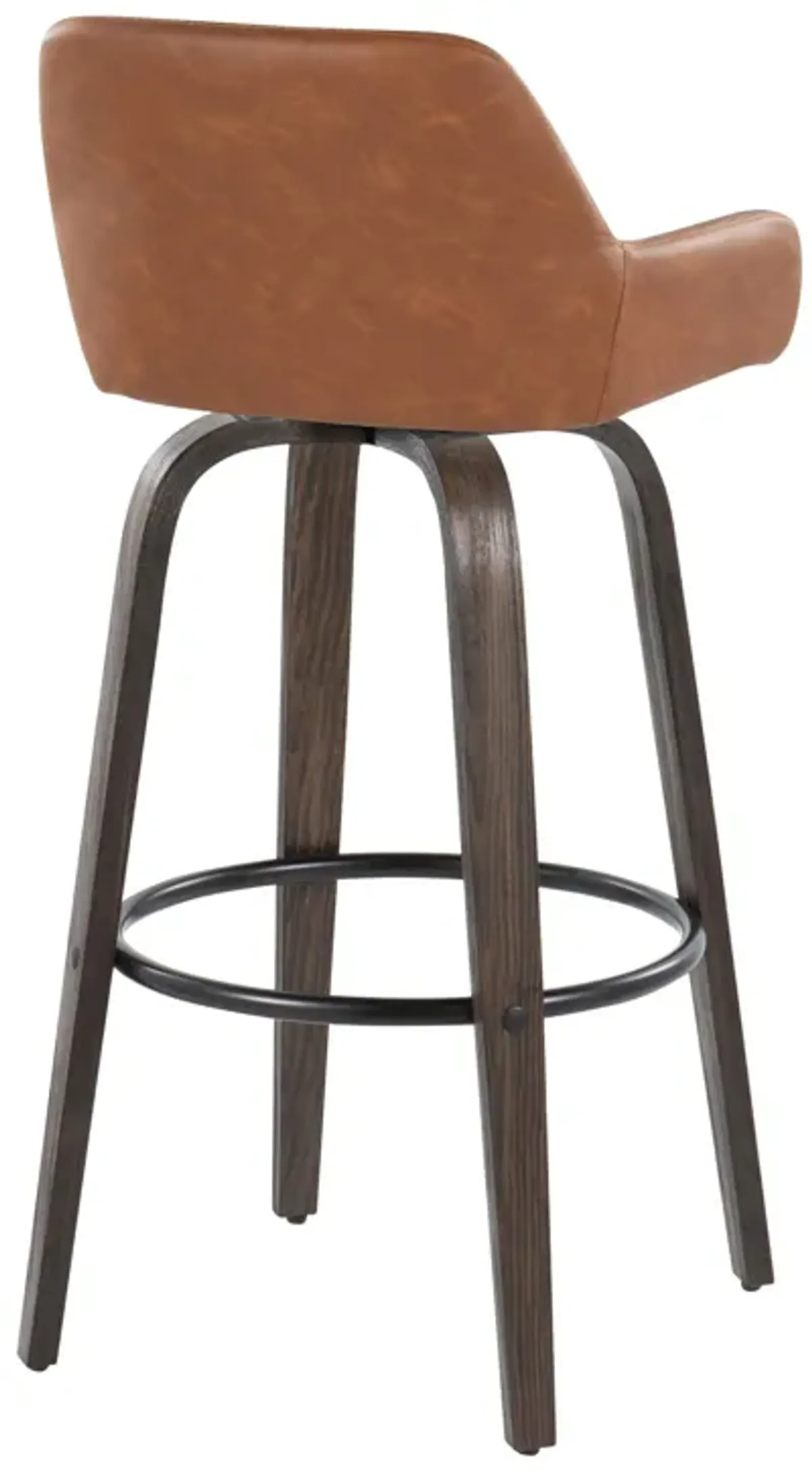 Daniella - Contemporary Fixed Height, Barstool With Swivel With Round Footrest (Set of 2)