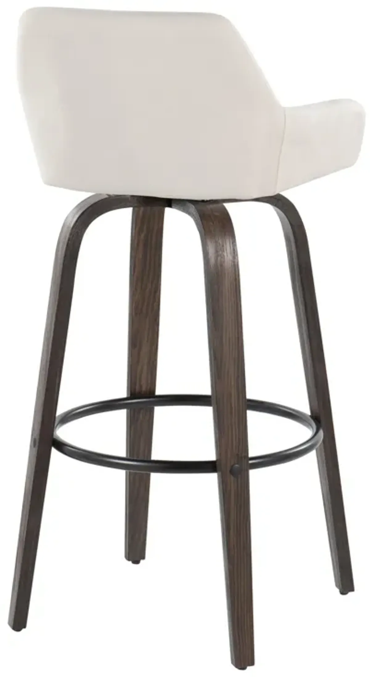 Daniella - Contemporary Fixed Height, Barstool With Swivel With Round Footrest (Set of 2)