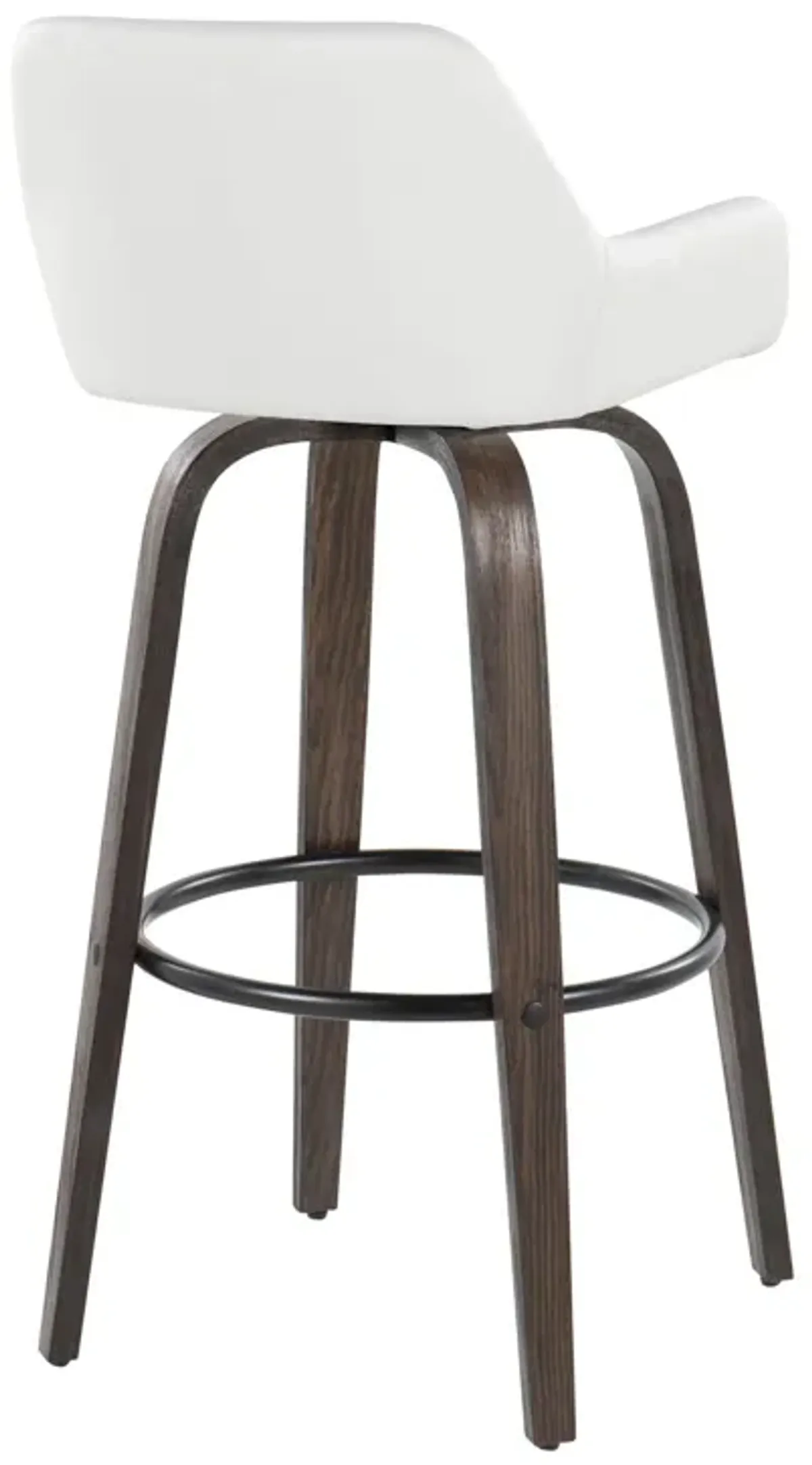 Daniella - Contemporary Fixed Height, Barstool With Swivel With Round Footrest (Set of 2)