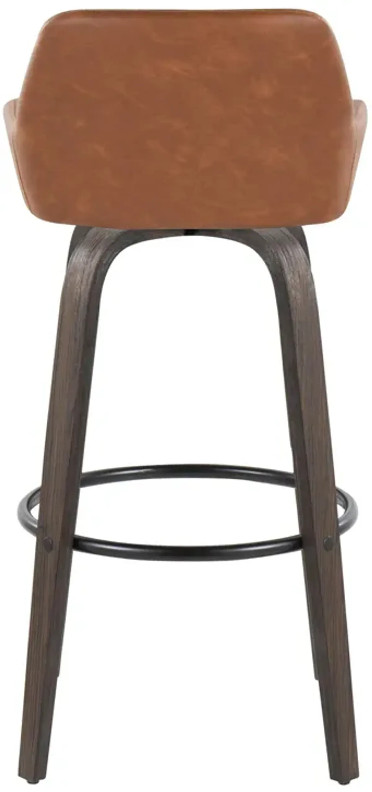 Daniella - Contemporary Fixed Height, Barstool With Swivel With Round Footrest (Set of 2)