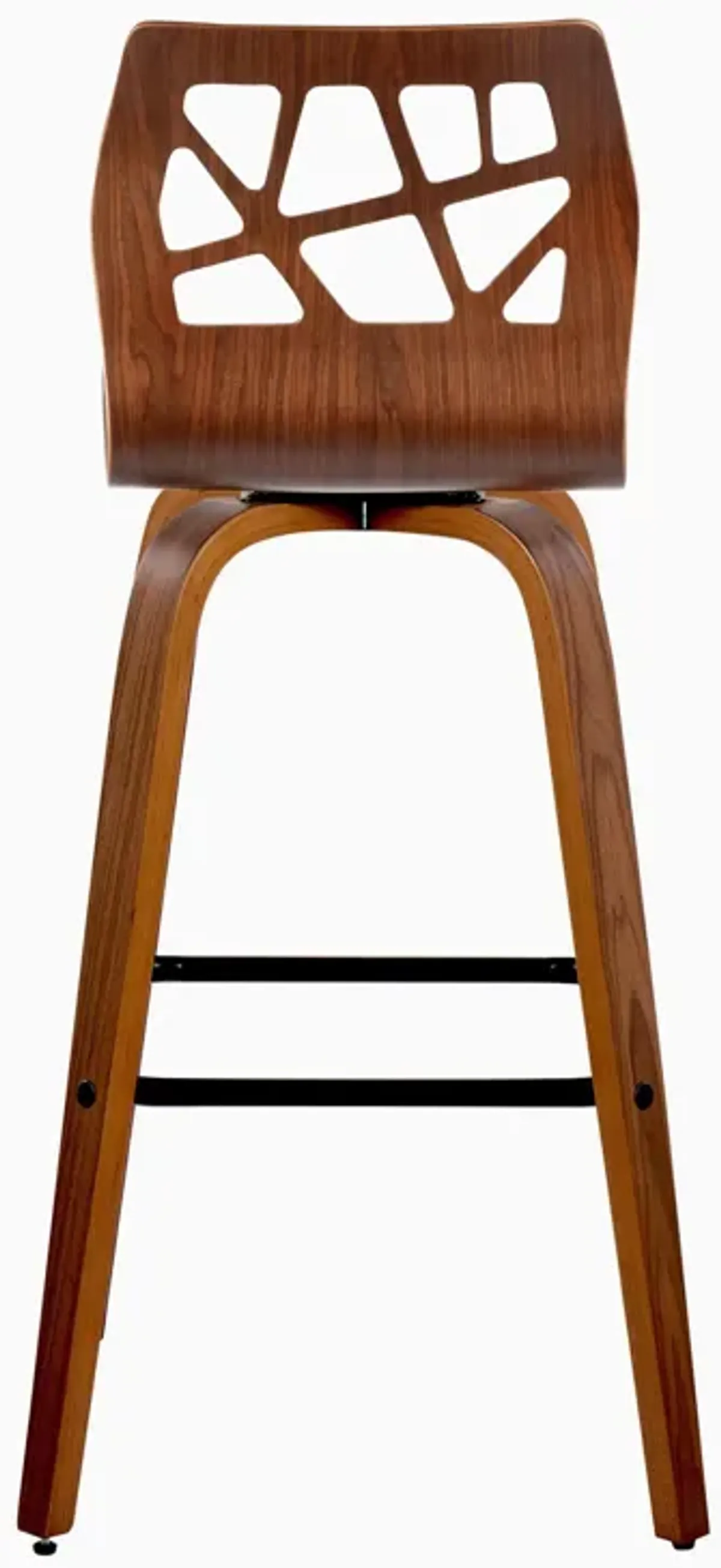 Folia - Mid Century Modern Fixed Height Barstool With Swivel With Square Footrest (Set of 2)