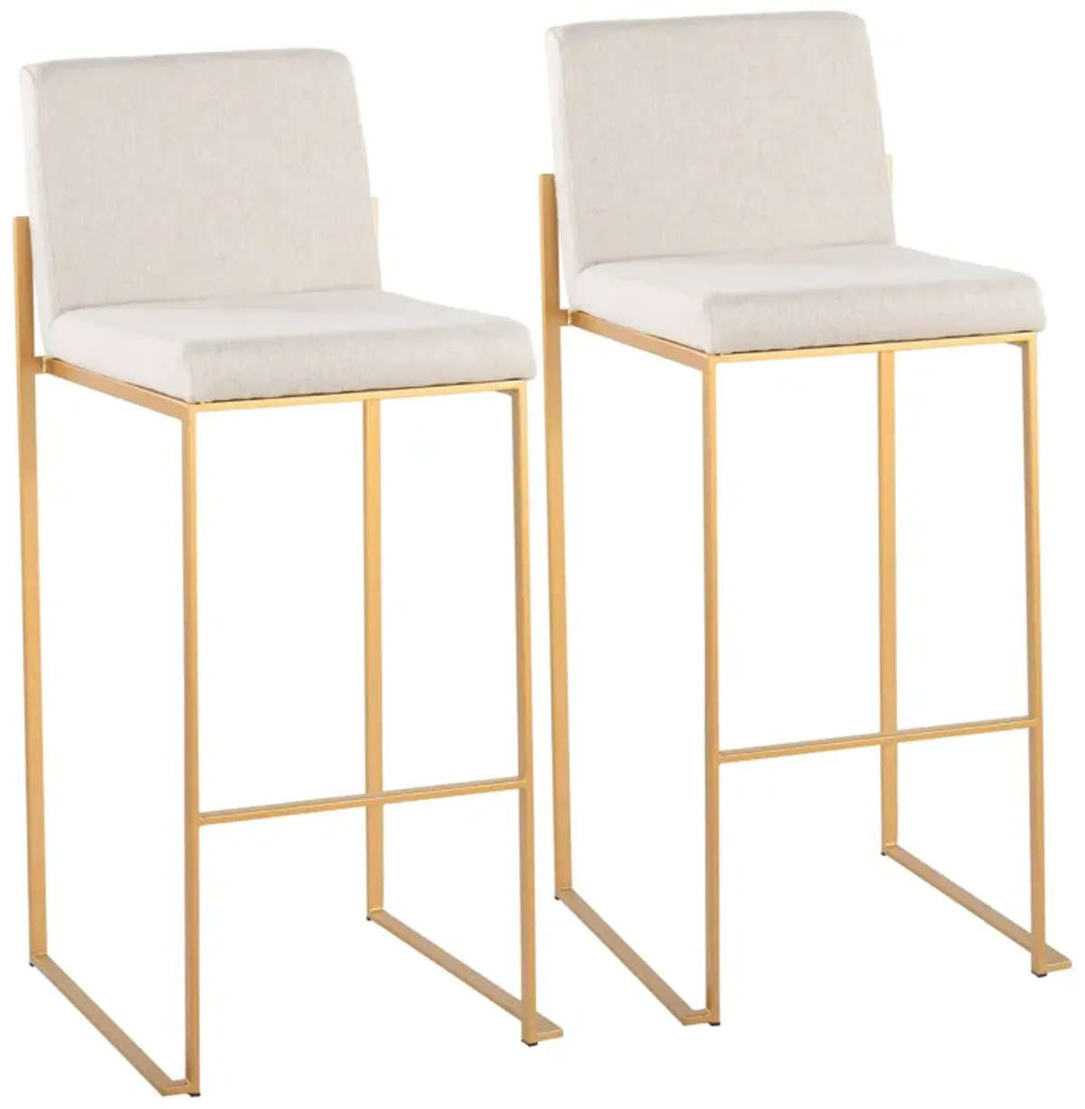 Fuji - Contemporary Design High Back Barstool (Set of 2)