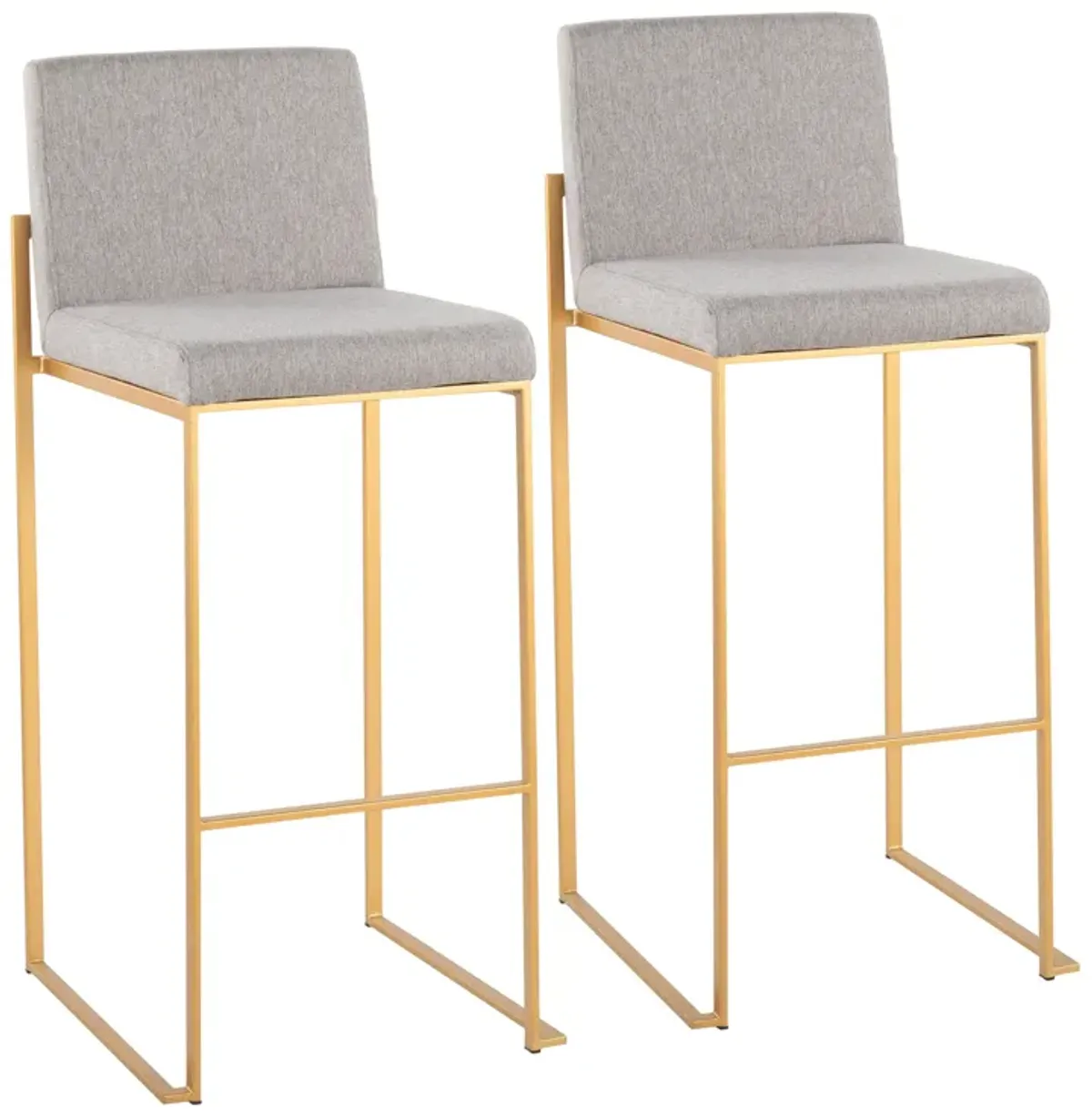 Fuji - Contemporary Design High Back Barstool (Set of 2)