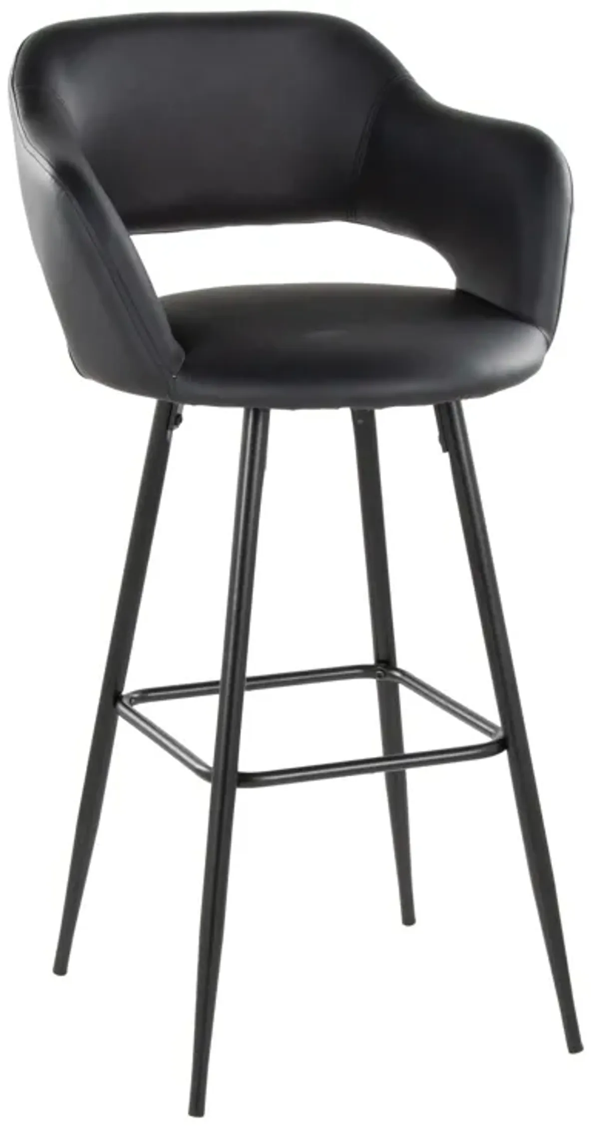 Margarite - Contemporary Fixed Height BarStool With Square Footrest (Set of 2)