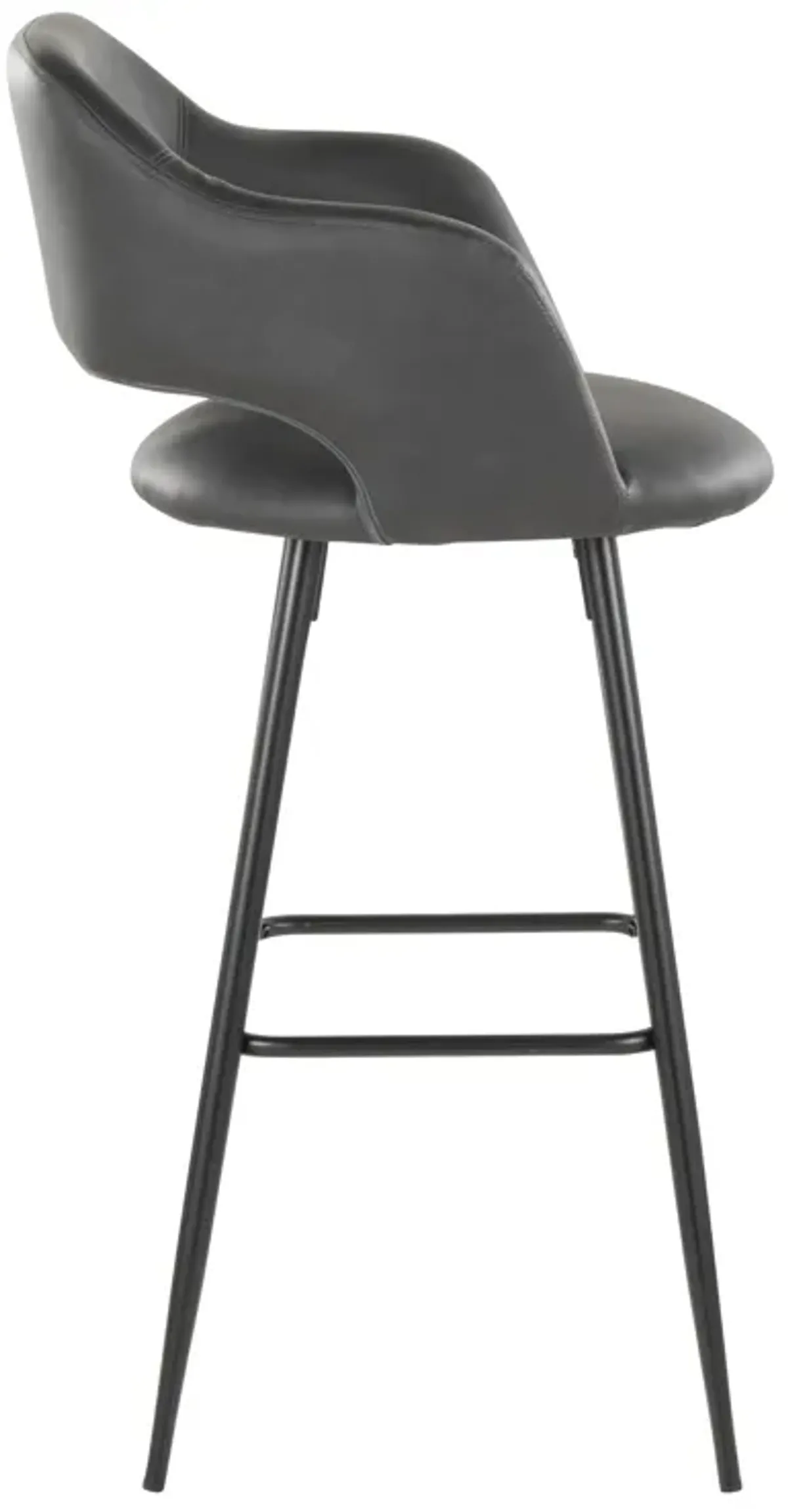 Margarite - Contemporary Fixed Height BarStool With Square Footrest (Set of 2)