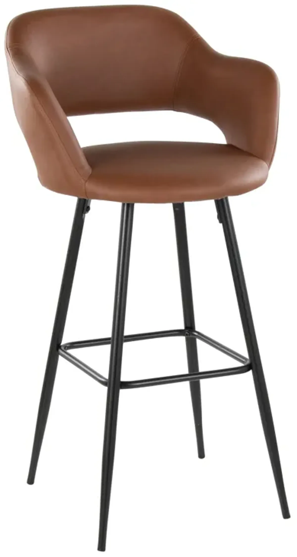 Margarite - Contemporary Fixed Height BarStool With Square Footrest (Set of 2)