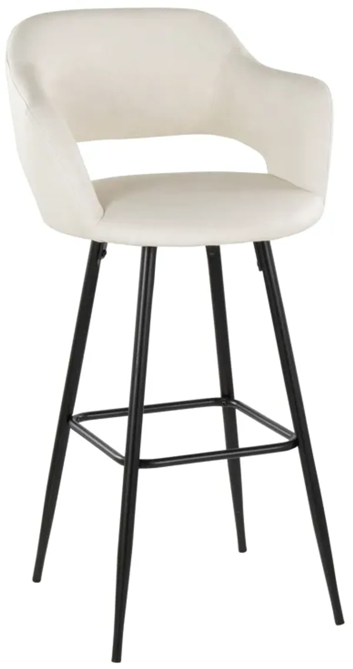 Margarite - Contemporary Fixed Height BarStool With Square Footrest (Set of 2)