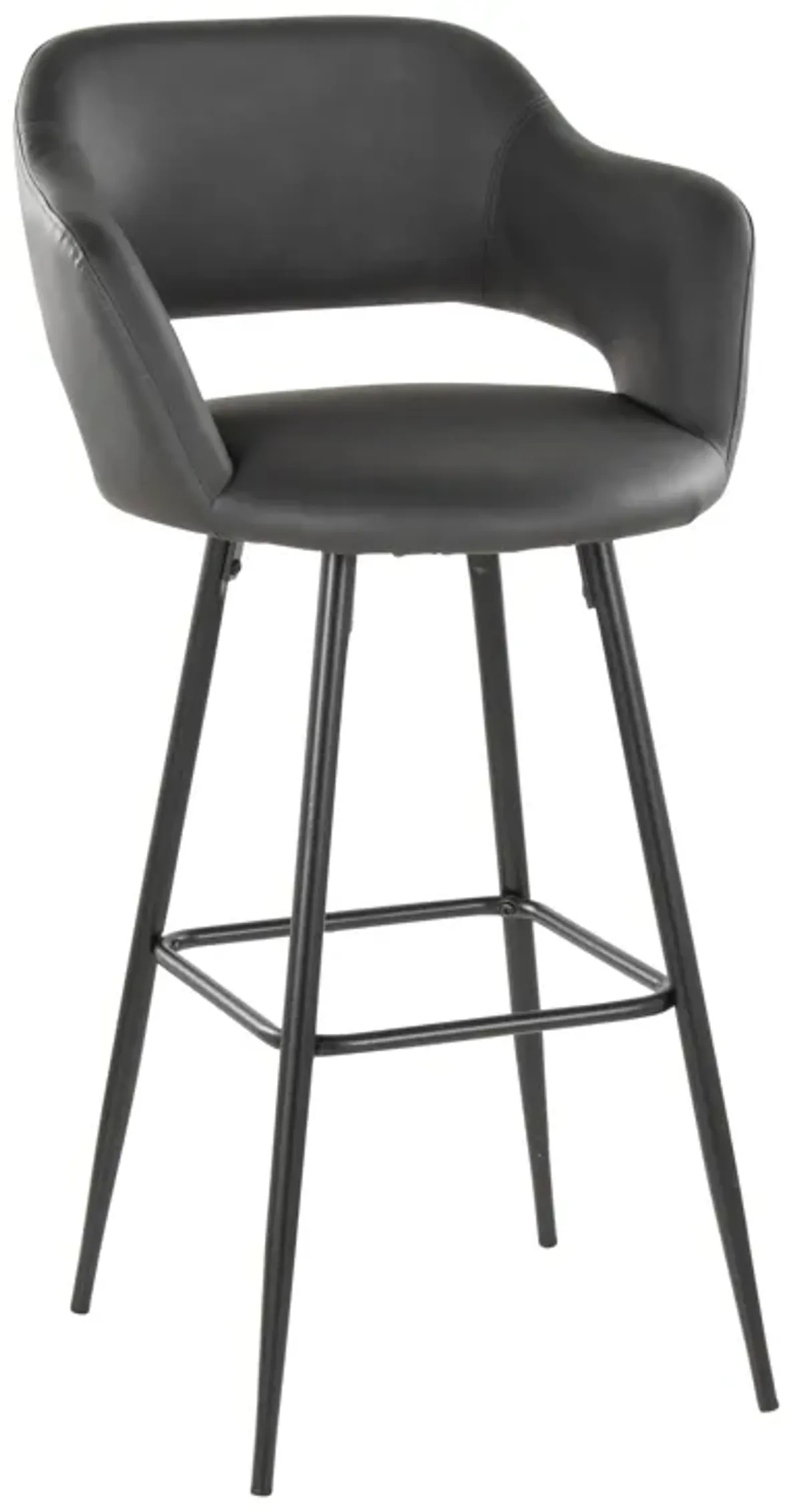 Margarite - Contemporary Fixed Height BarStool With Square Footrest (Set of 2)