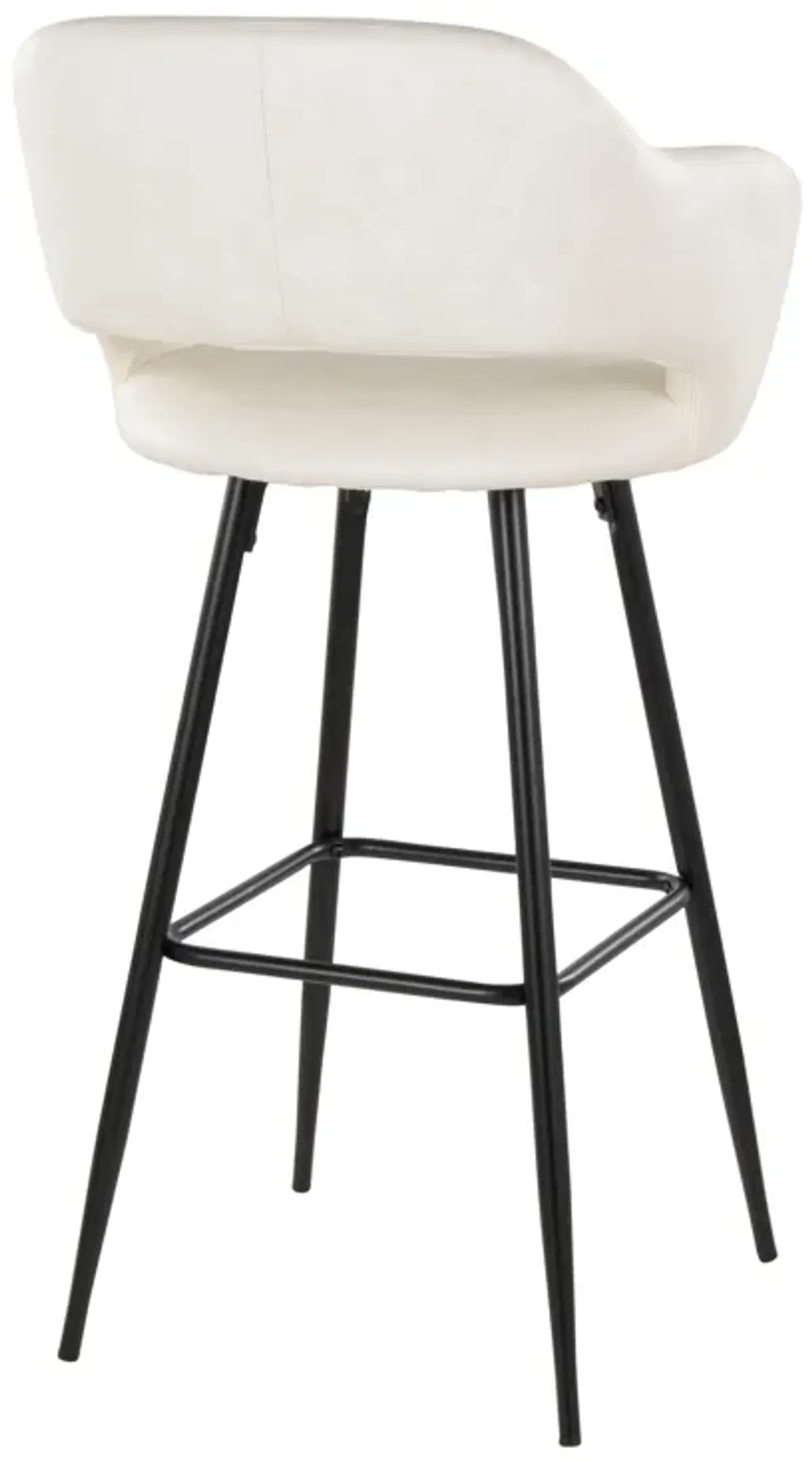 Margarite - Contemporary Fixed Height BarStool With Square Footrest (Set of 2)