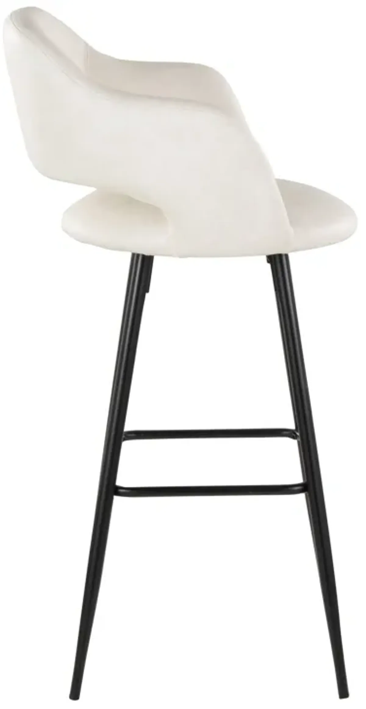 Margarite - Contemporary Fixed Height BarStool With Square Footrest (Set of 2)