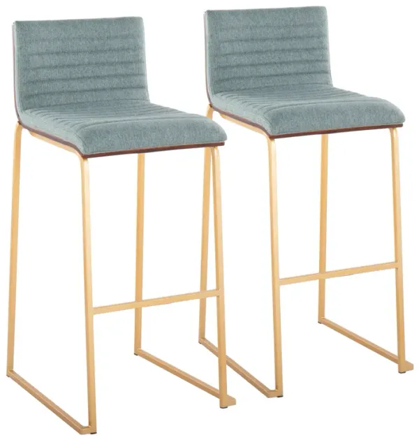 Mason Mara - Contemporary Versatile Desig Fixed Height Barstool (Set of 2)