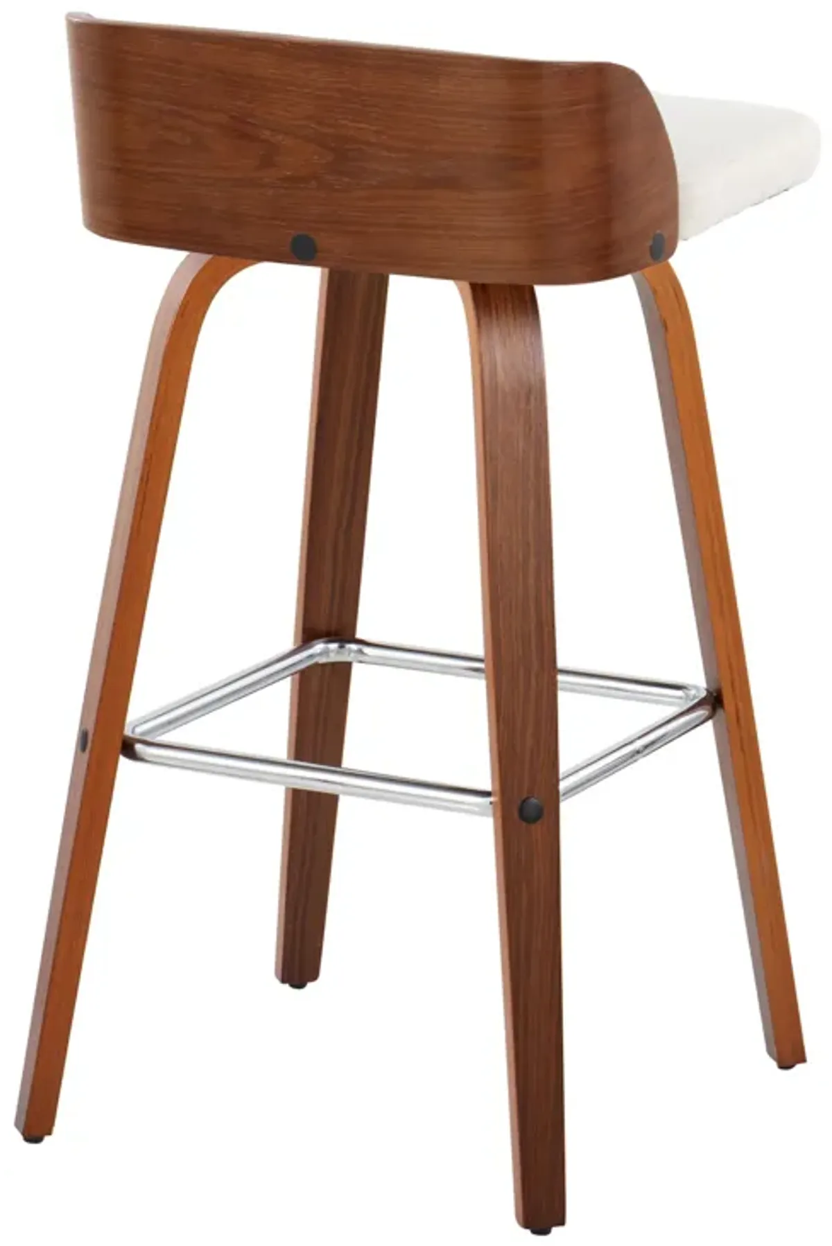 Maya - Mid Century Modern Fixed Height Barstool With Swivel With Square Footrest (Set of 2)