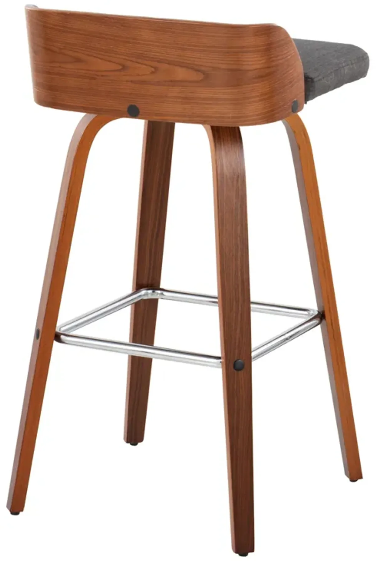 Maya - Mid Century Modern Fixed Height Barstool With Swivel With Square Footrest (Set of 2)