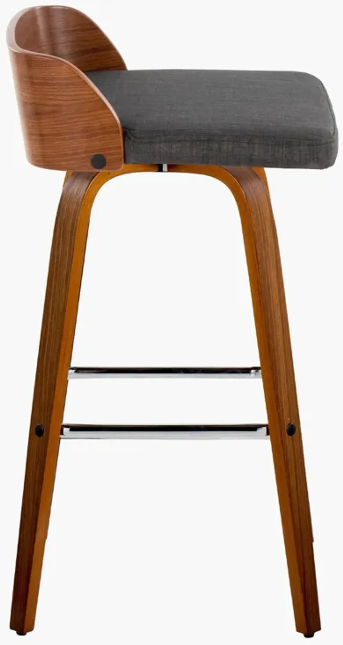 Maya - Mid Century Modern Fixed Height Barstool With Swivel With Square Footrest (Set of 2)