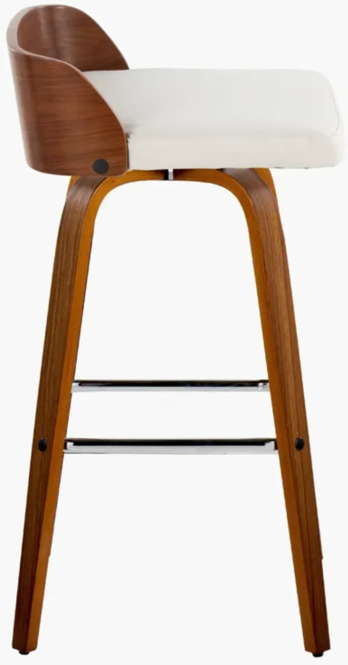 Maya - Mid Century Modern Fixed Height Barstool With Swivel With Square Footrest (Set of 2)