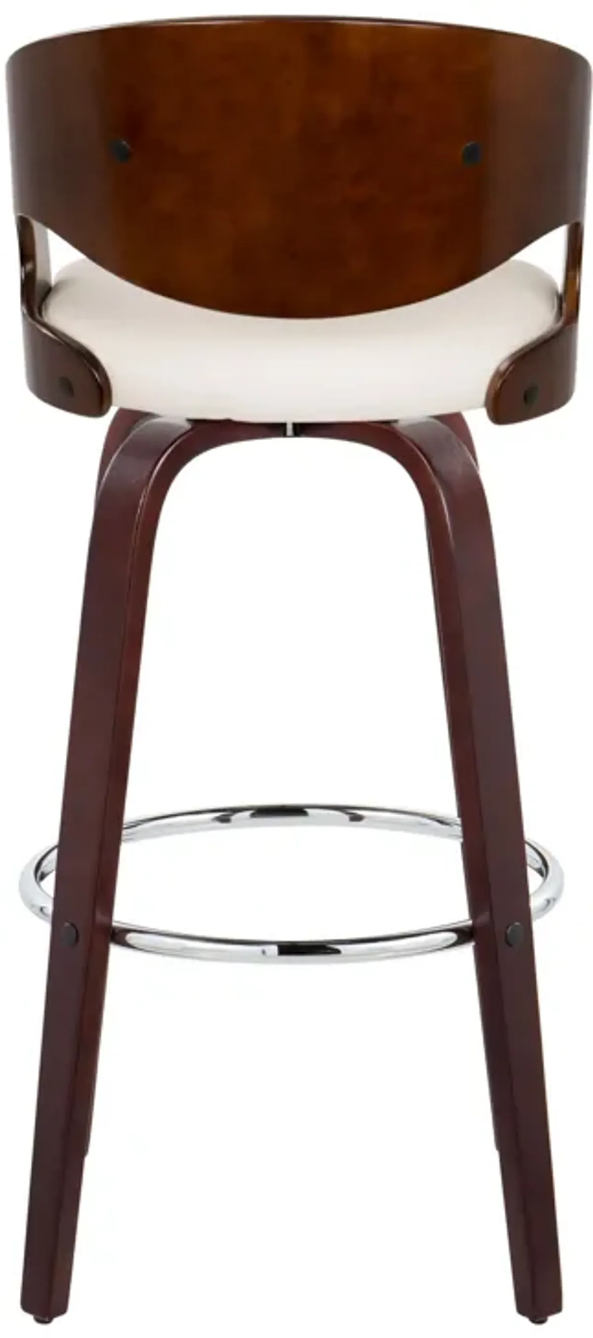 Pino - Mid Century Modern Fixed Height Barstool With Swivel & Round Footrest (Set of 2)