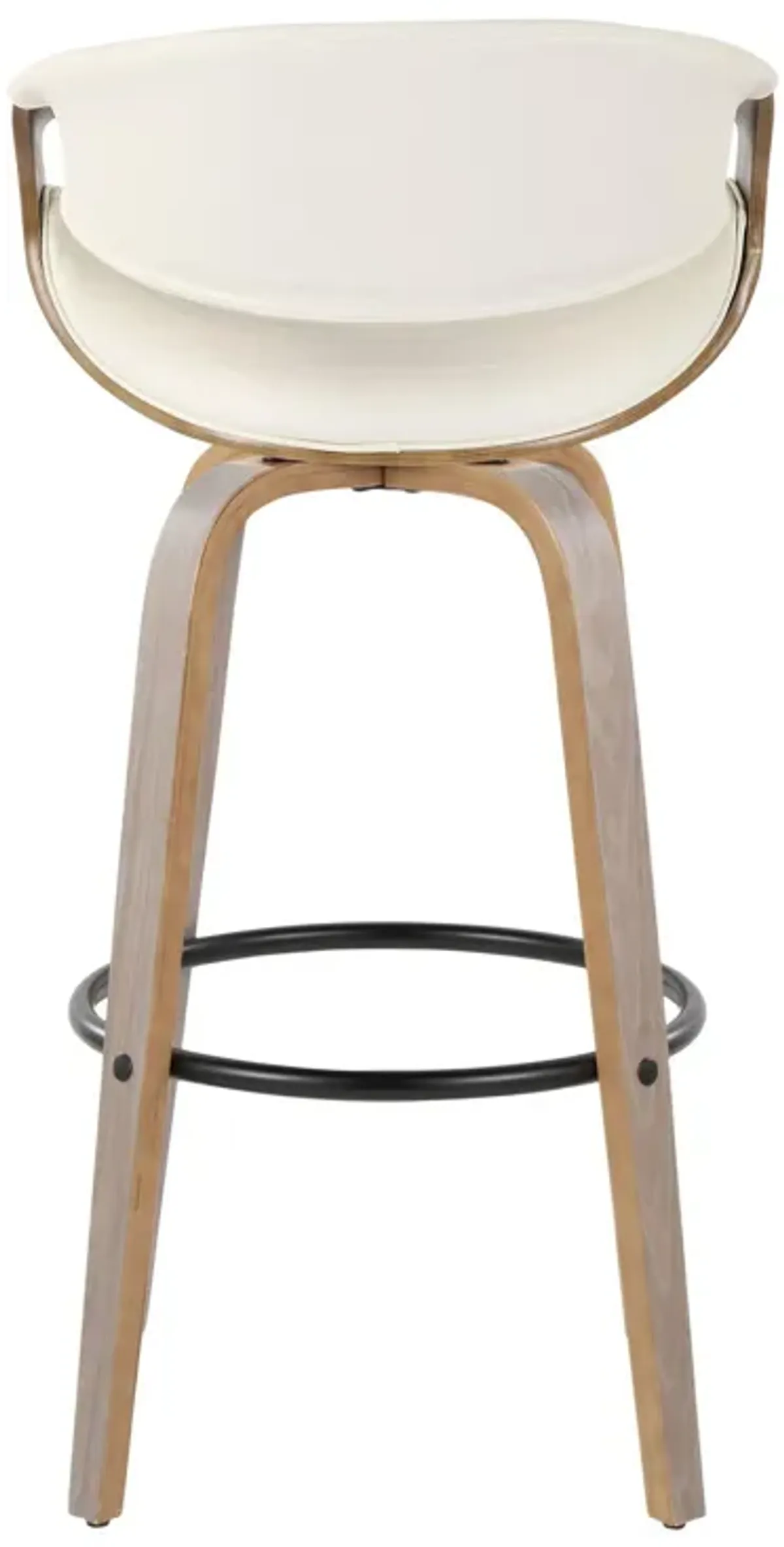 Symphony - Mid-Century Modern Fixed Height Barstool With Swivel With Round Footrest (Set of 2)