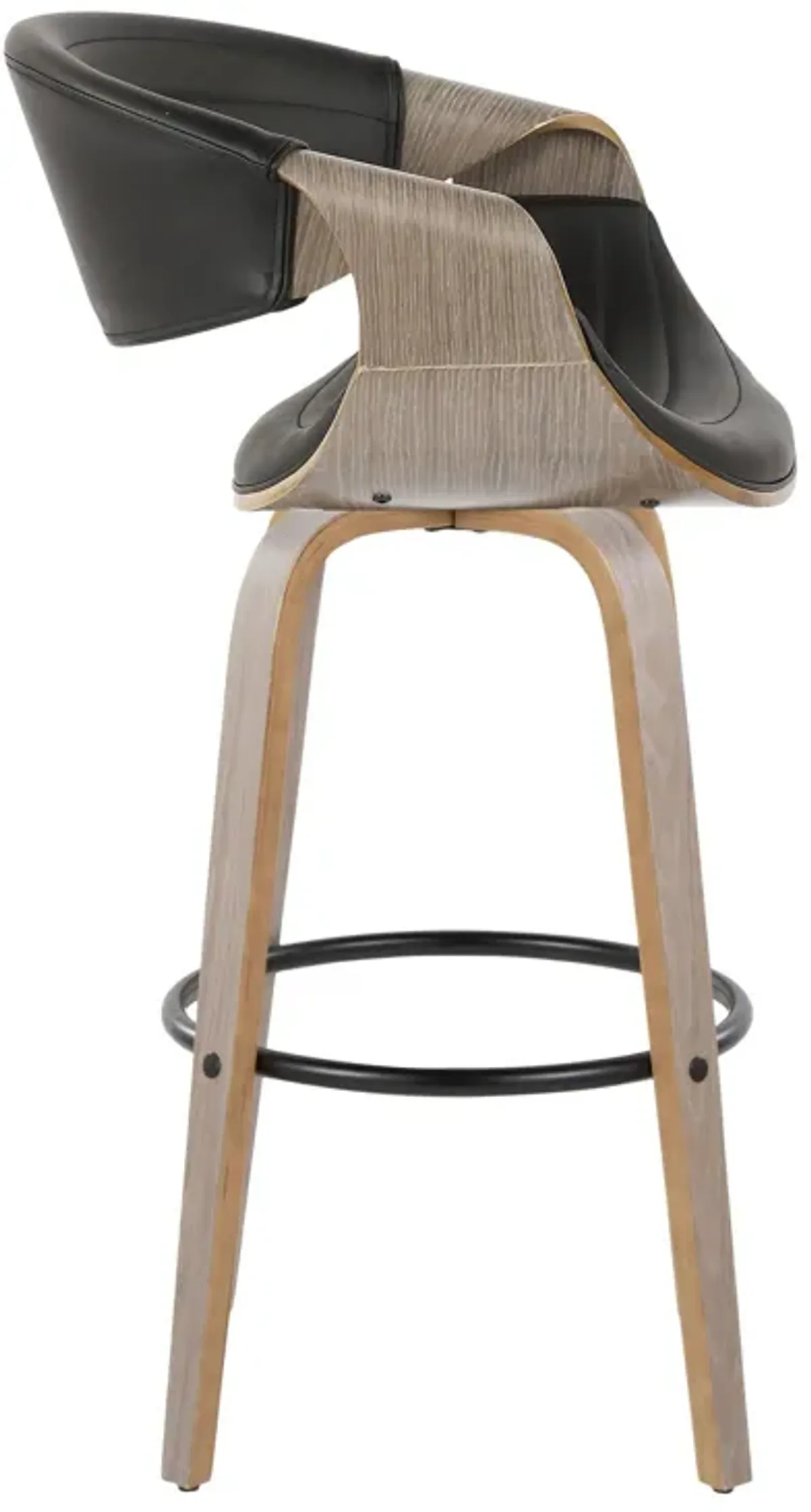 Symphony - Mid-Century Modern Fixed Height Barstool With Swivel With Round Footrest (Set of 2)