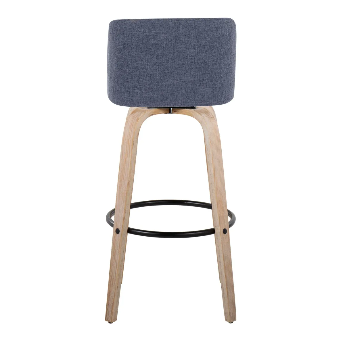 Toriano - Mid-Century Modern Fixed Height BarStool With Round Footrest (Set of 2)