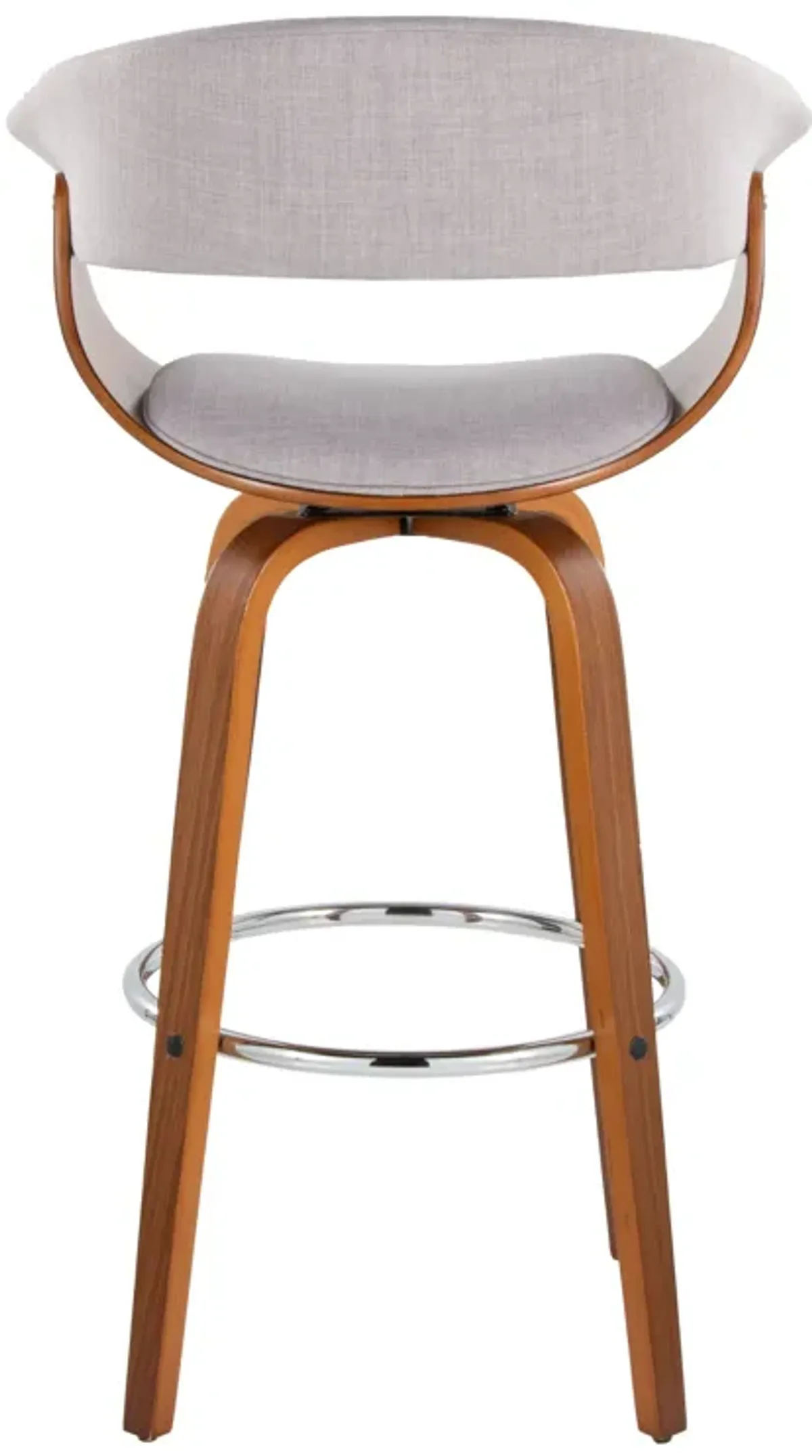 Vintage Mod - Mid Century Modern Fixed Height Barstool With Swivel With Round Footrest (Set of 2)