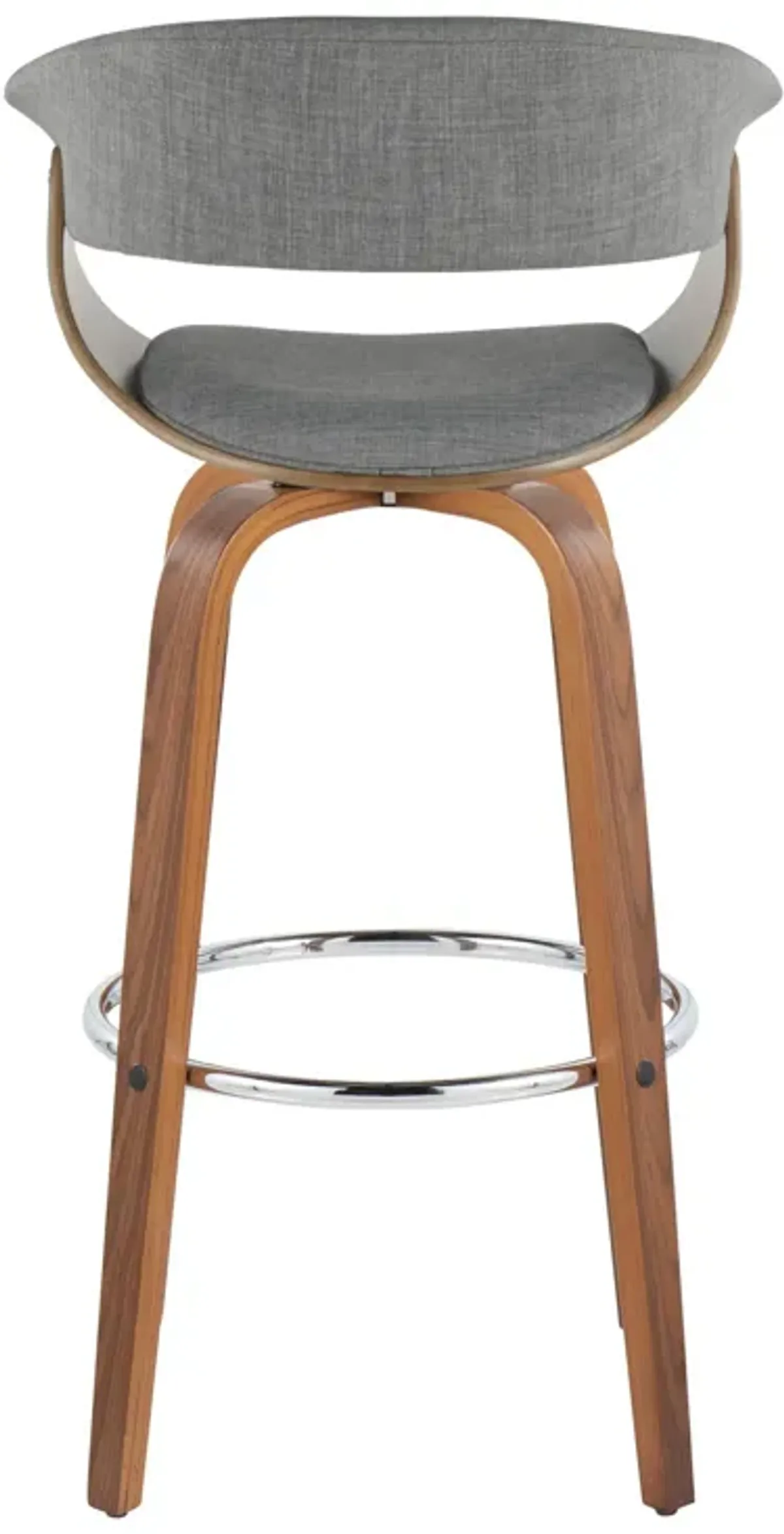 Vintage Mod - Mid Century Modern Fixed Height Barstool With Swivel With Round Footrest (Set of 2)