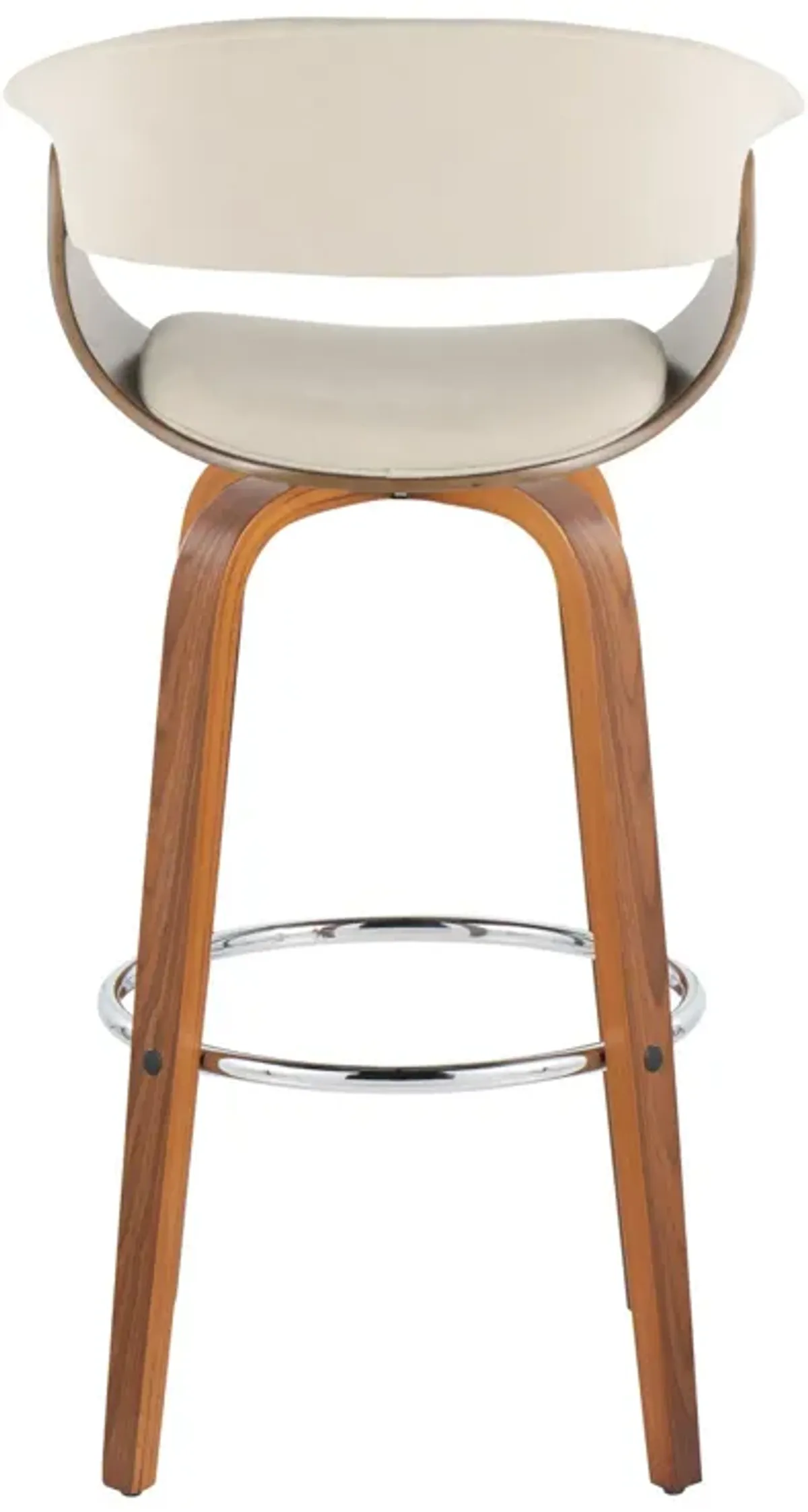 Vintage Mod - Mid Century Modern Fixed Height Barstool With Swivel With Round Footrest (Set of 2)