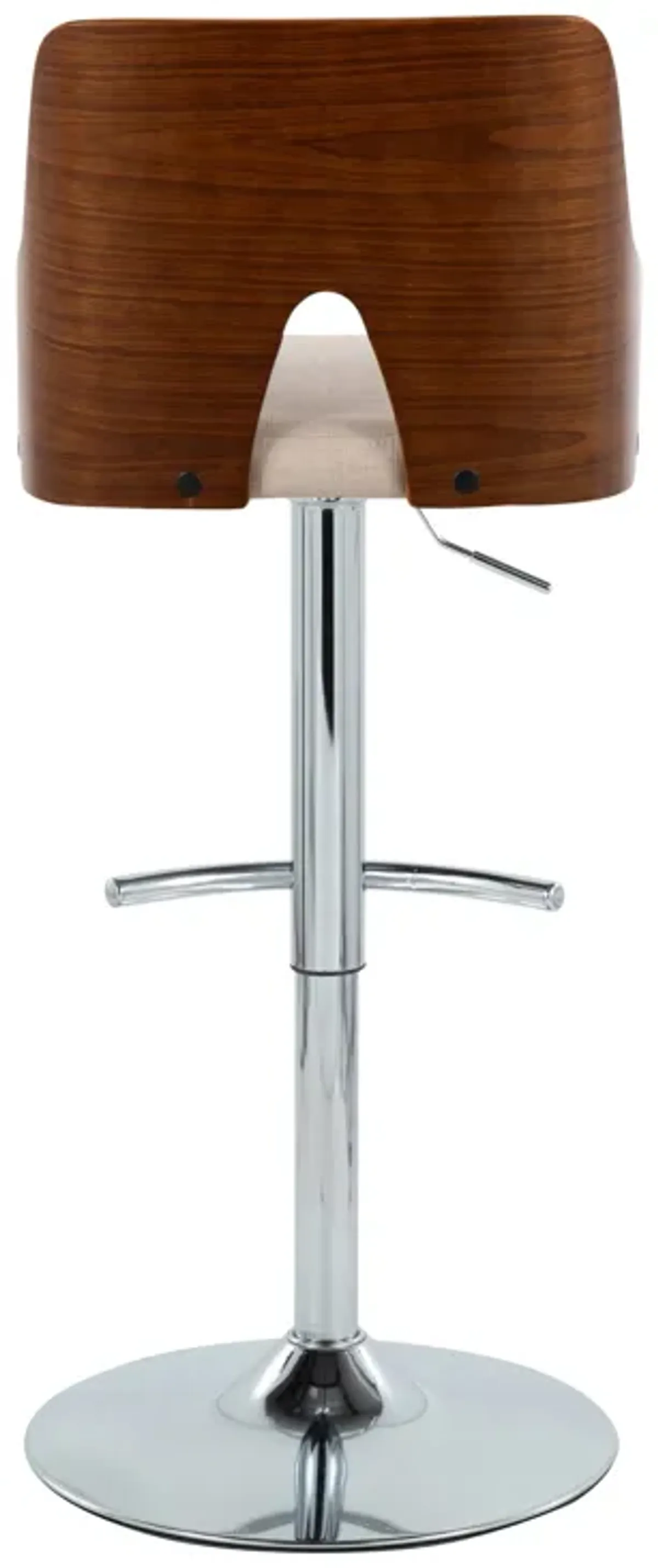 Ariana - Mid Century Modern Adjustable Barstool Stool With Swivel With Rounded T Footrest (Set of 2)