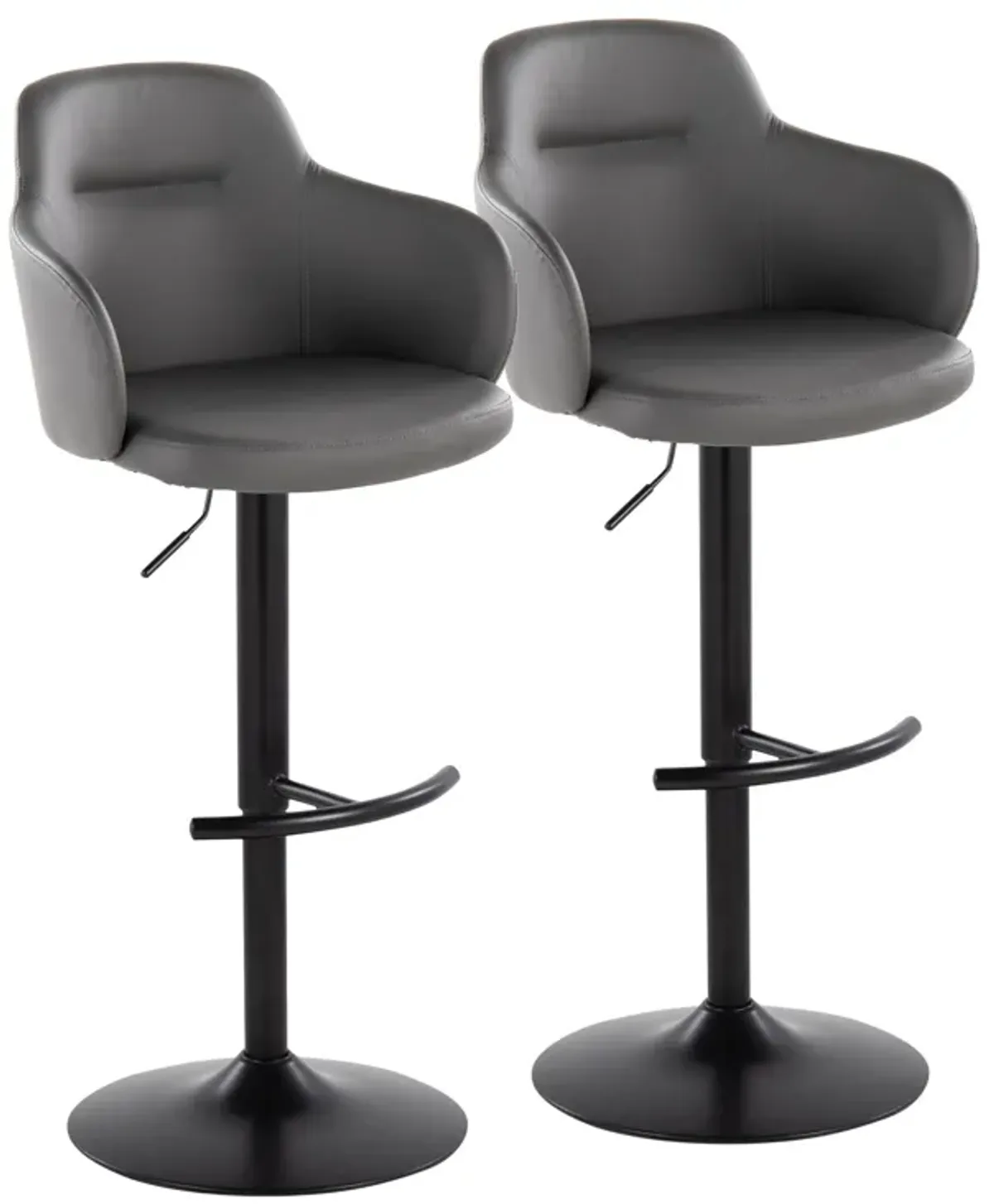 Boyne - Contemporary Adjustable Barstool With Swivel With Rounded T Footrest (Set of 2)