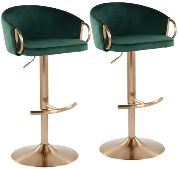 Claire - Contemporary / Glam Adjustable Bar Stool (Set of 2)