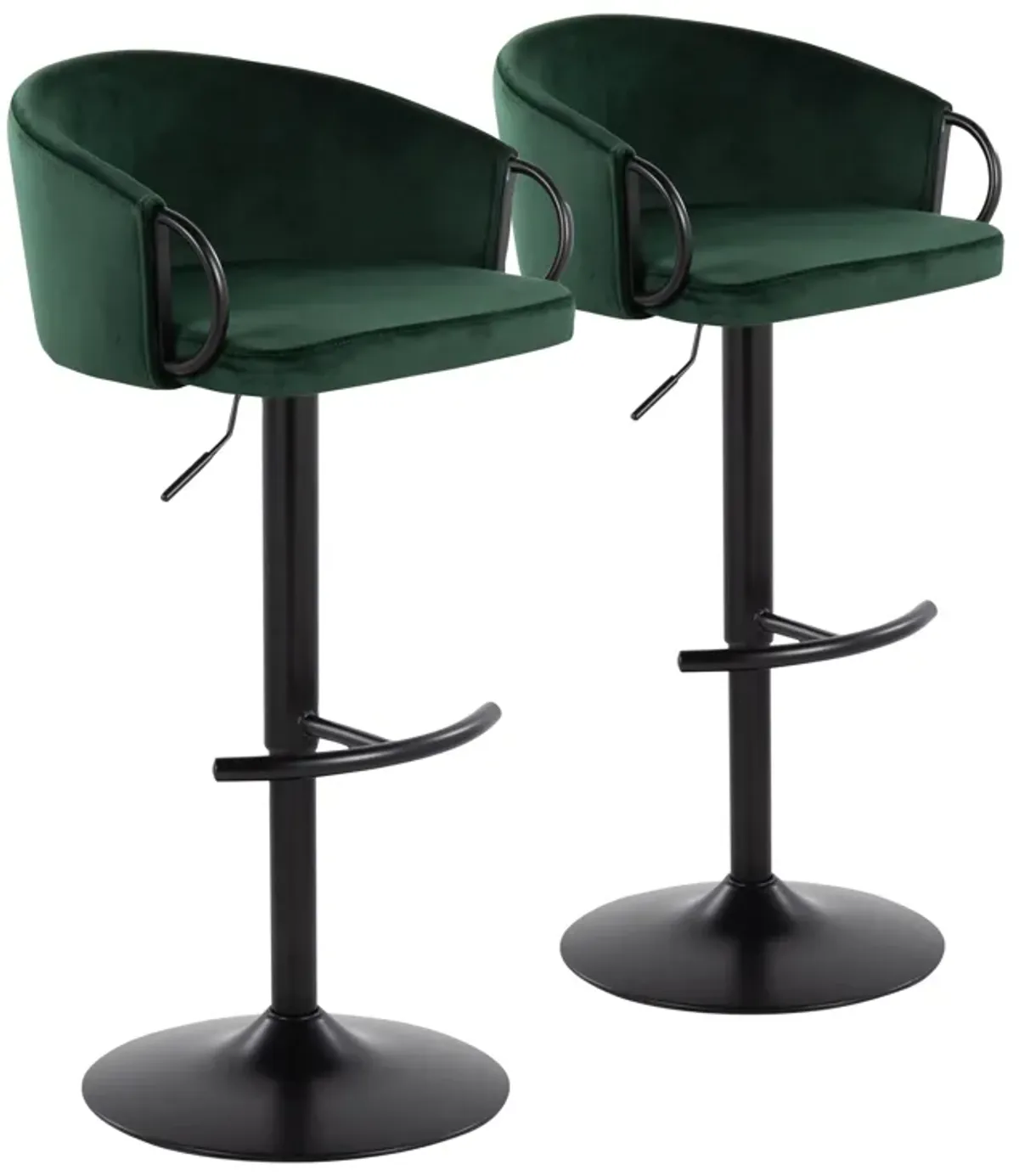 Claire - Contemporary Adjustable Barstool With Swivel With Rounded T Footrest (Set of 2)