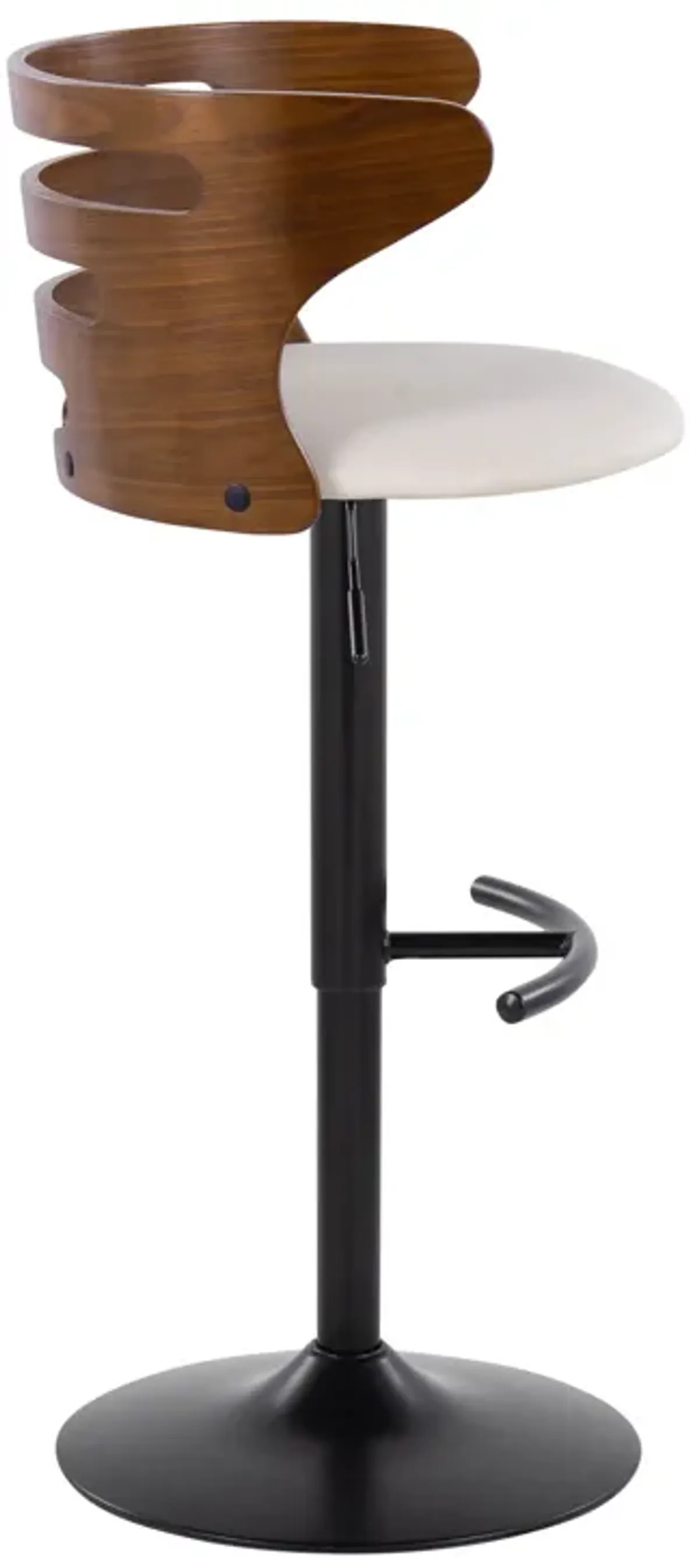 Cosi - Mid Century Modern Adjustable Barstool With Swivel With Rounded T Footrest (Set of 2)