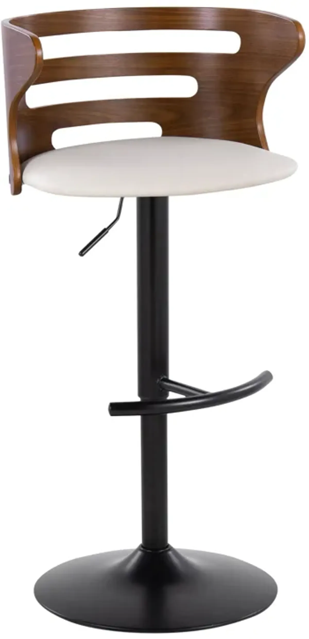 Cosi - Mid Century Modern Adjustable Barstool With Swivel With Rounded T Footrest (Set of 2)