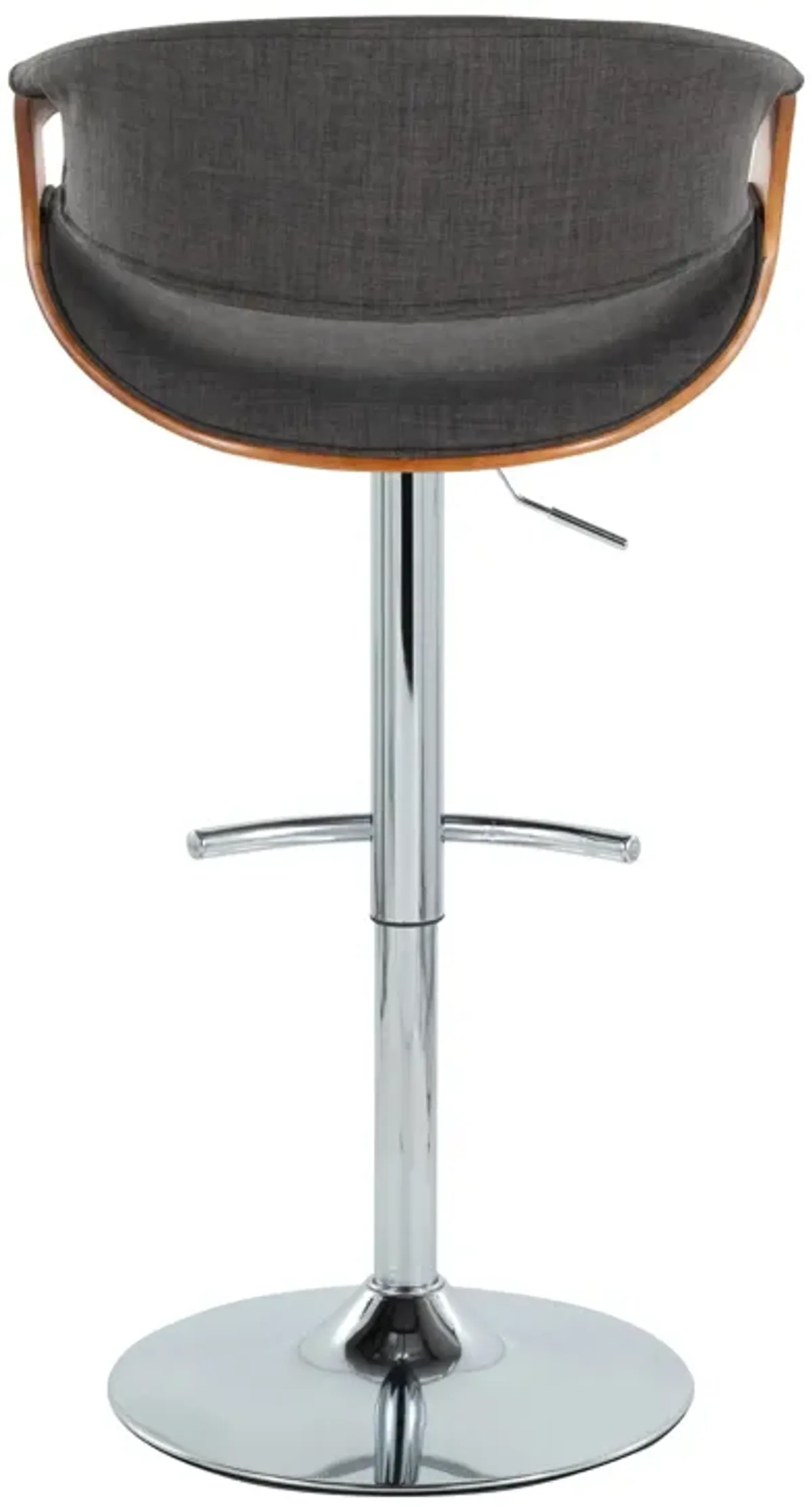 Curvo - Mid Century Modern Adjustable Barstool With Swivel With Rounded T Footrest (Set of 2)