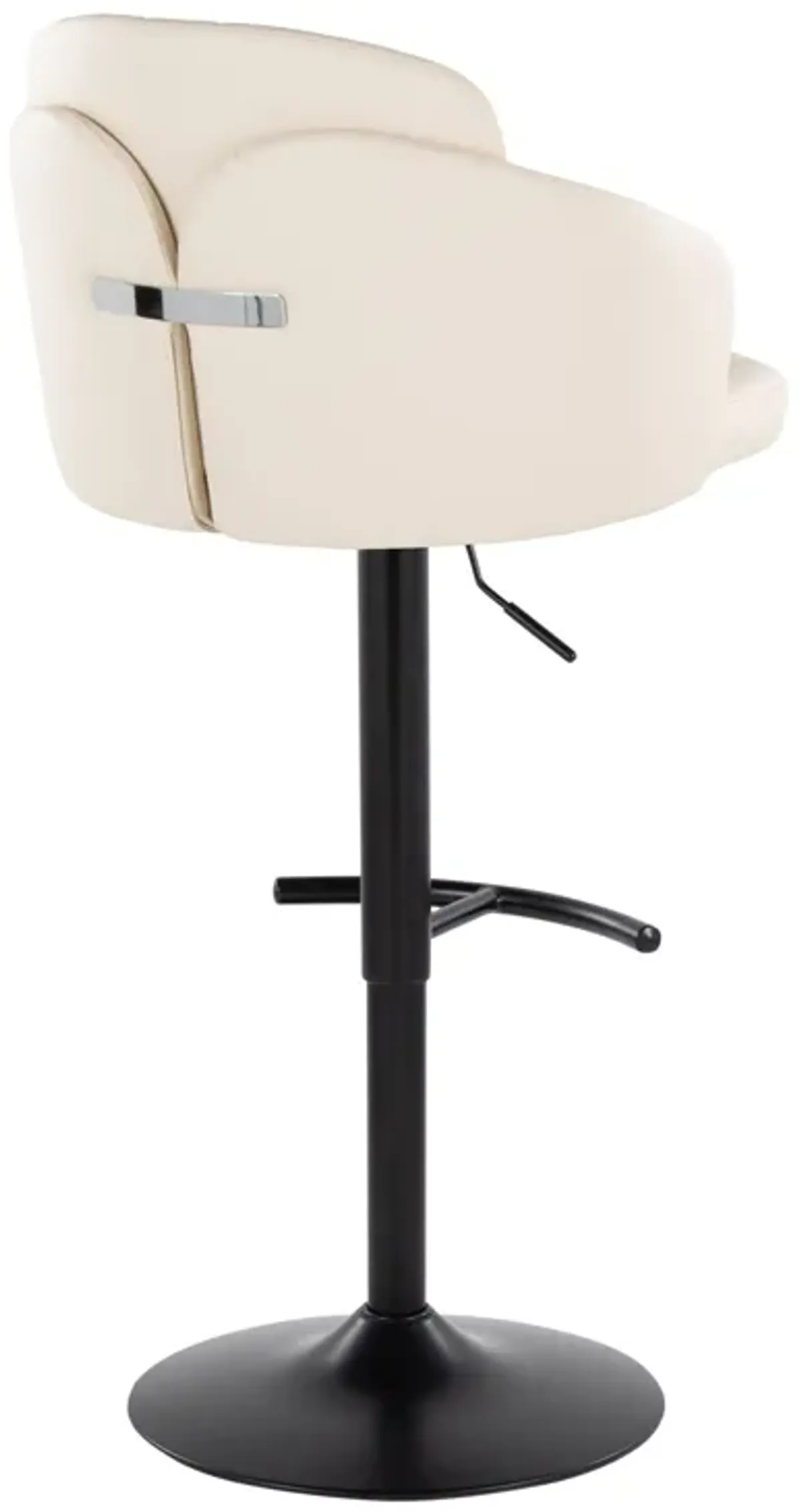 Dahlia - Contemporary Adjustable Barstool With Swivel With Rounded T Footrest (Set of 2)