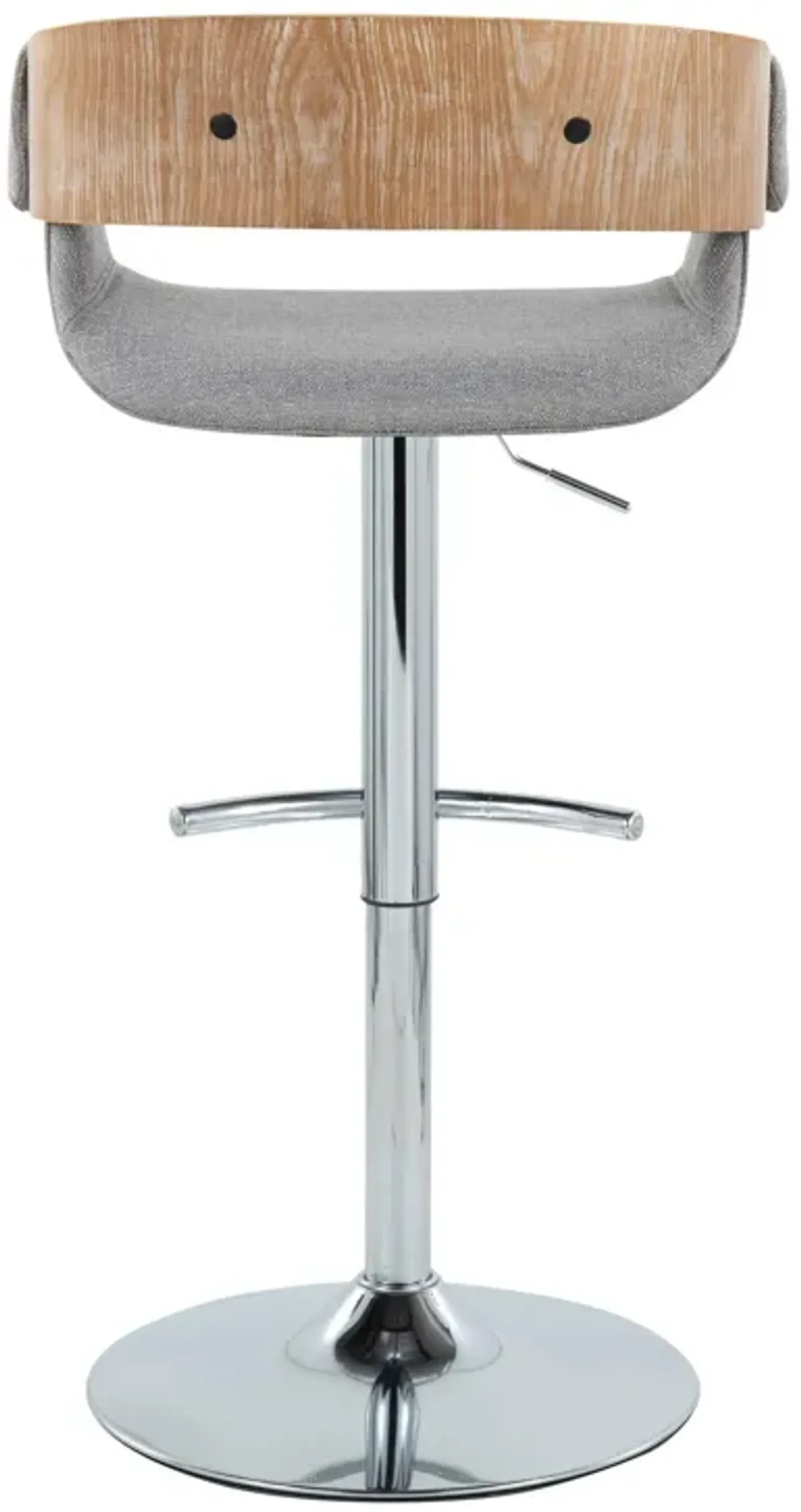 Elisa - Mid Century Modern Adjustable Barstool With Swivel With Rounded T Footrest (Set of 2)