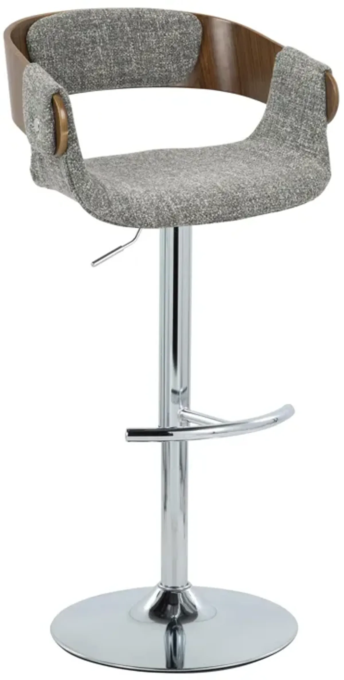 Elisa - Mid Century Modern Adjustable Barstool With Swivel With Rounded T Footrest (Set of 2)