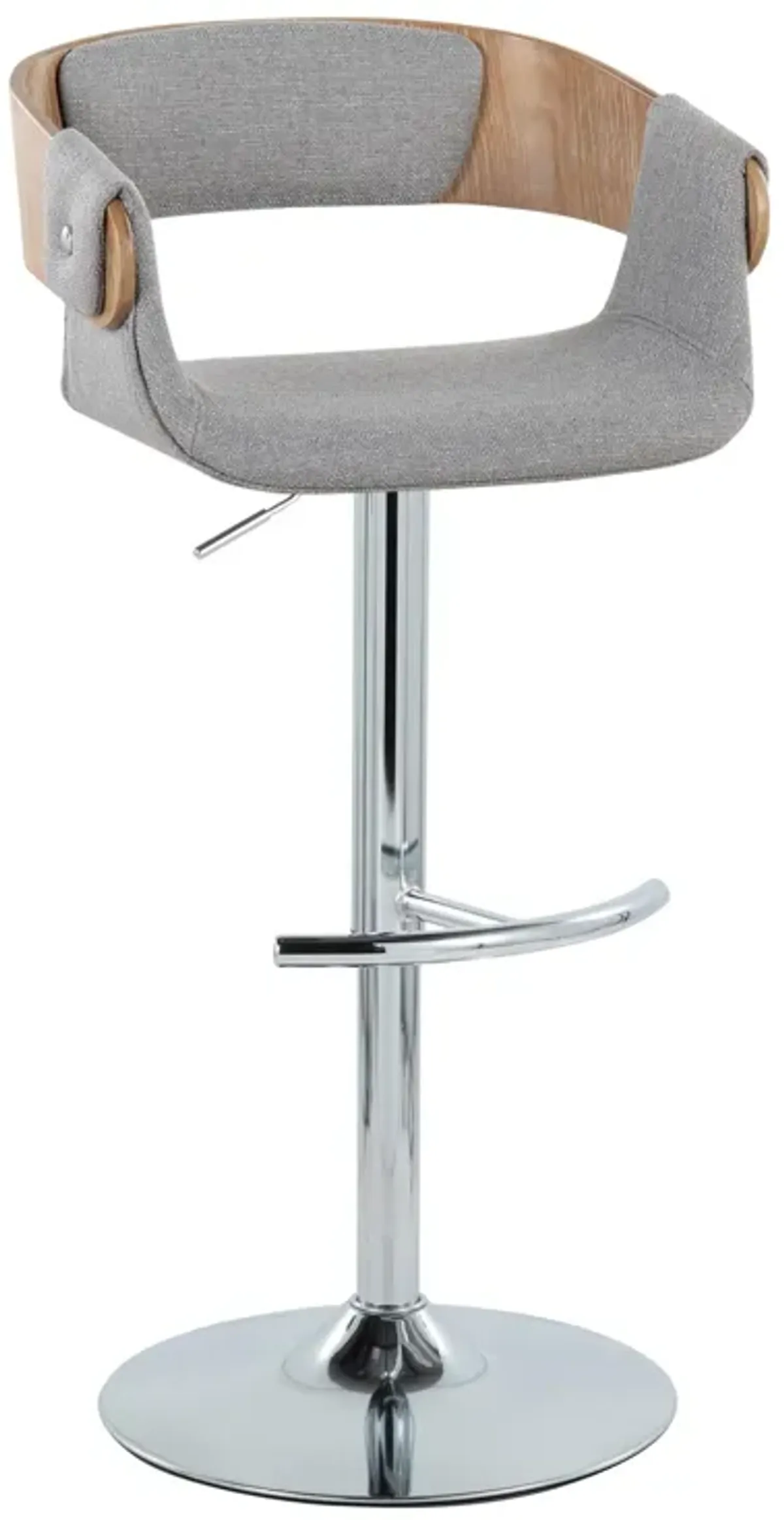 Elisa - Mid Century Modern Adjustable Barstool With Swivel With Rounded T Footrest (Set of 2)