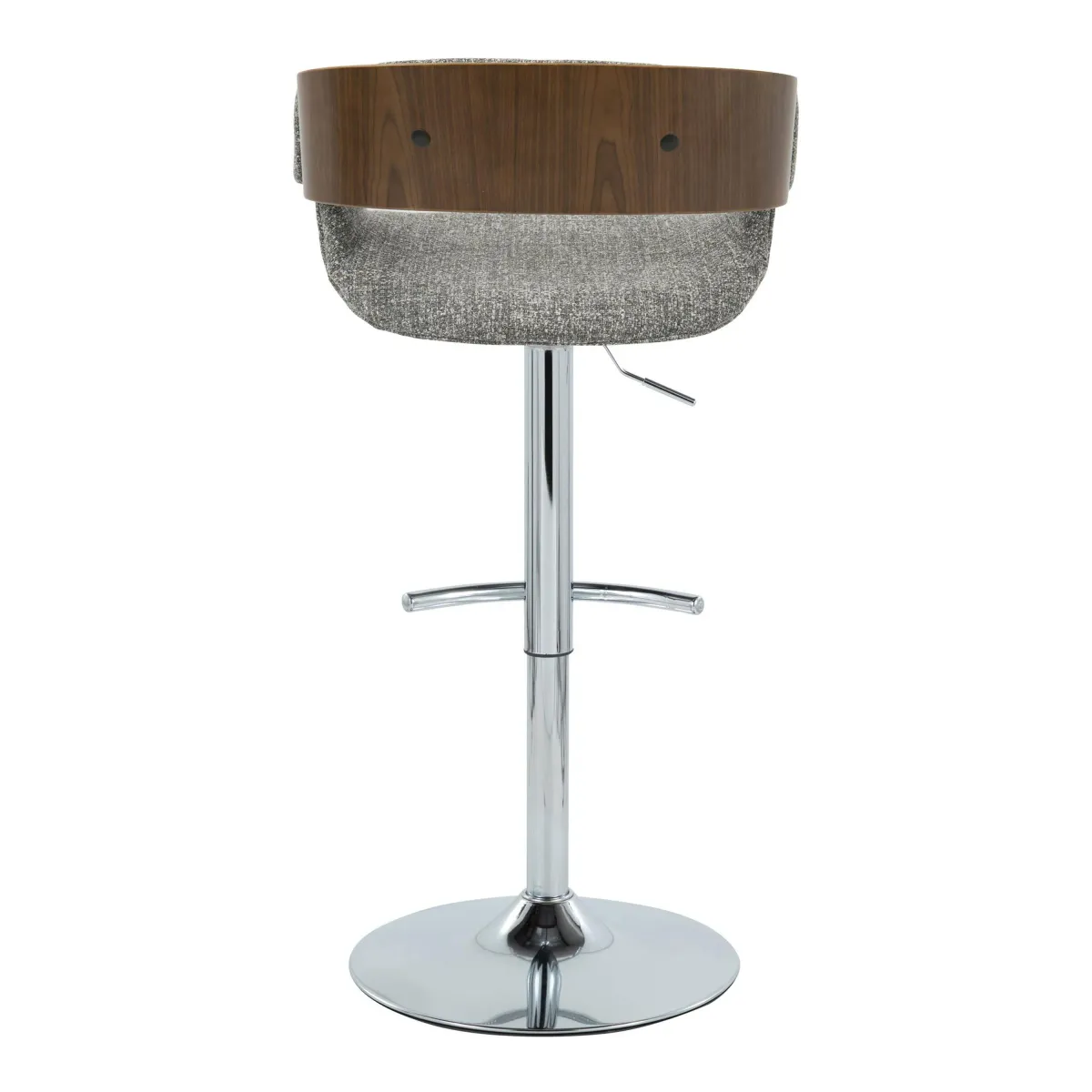 Elisa - Mid Century Modern Adjustable Barstool With Swivel With Rounded T Footrest (Set of 2)